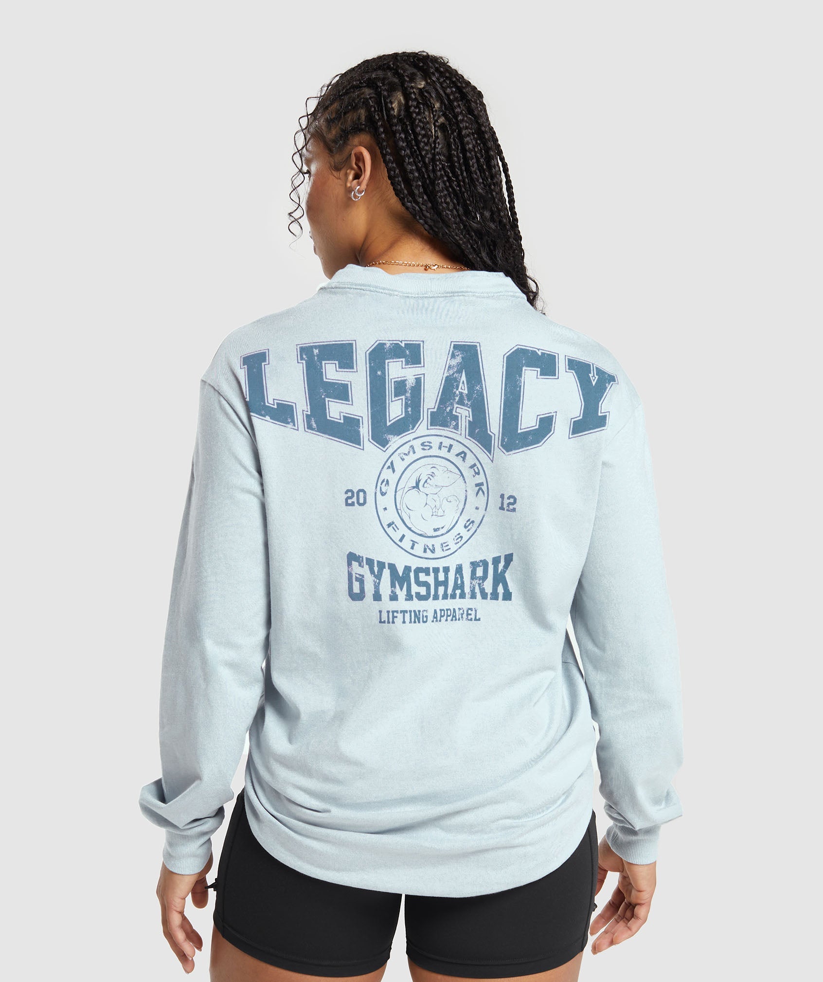 Gymshark Legacy Long Sleeve Top - Fresh Blue