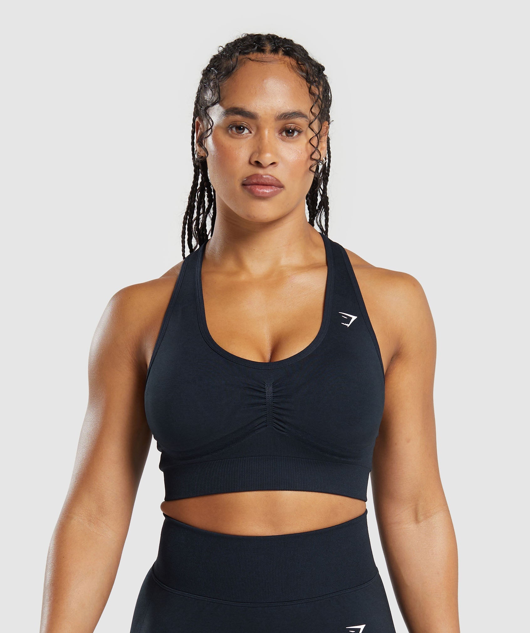 Gymshark Lift Contour Seamless Sports Bra - Midnight Blue/Black