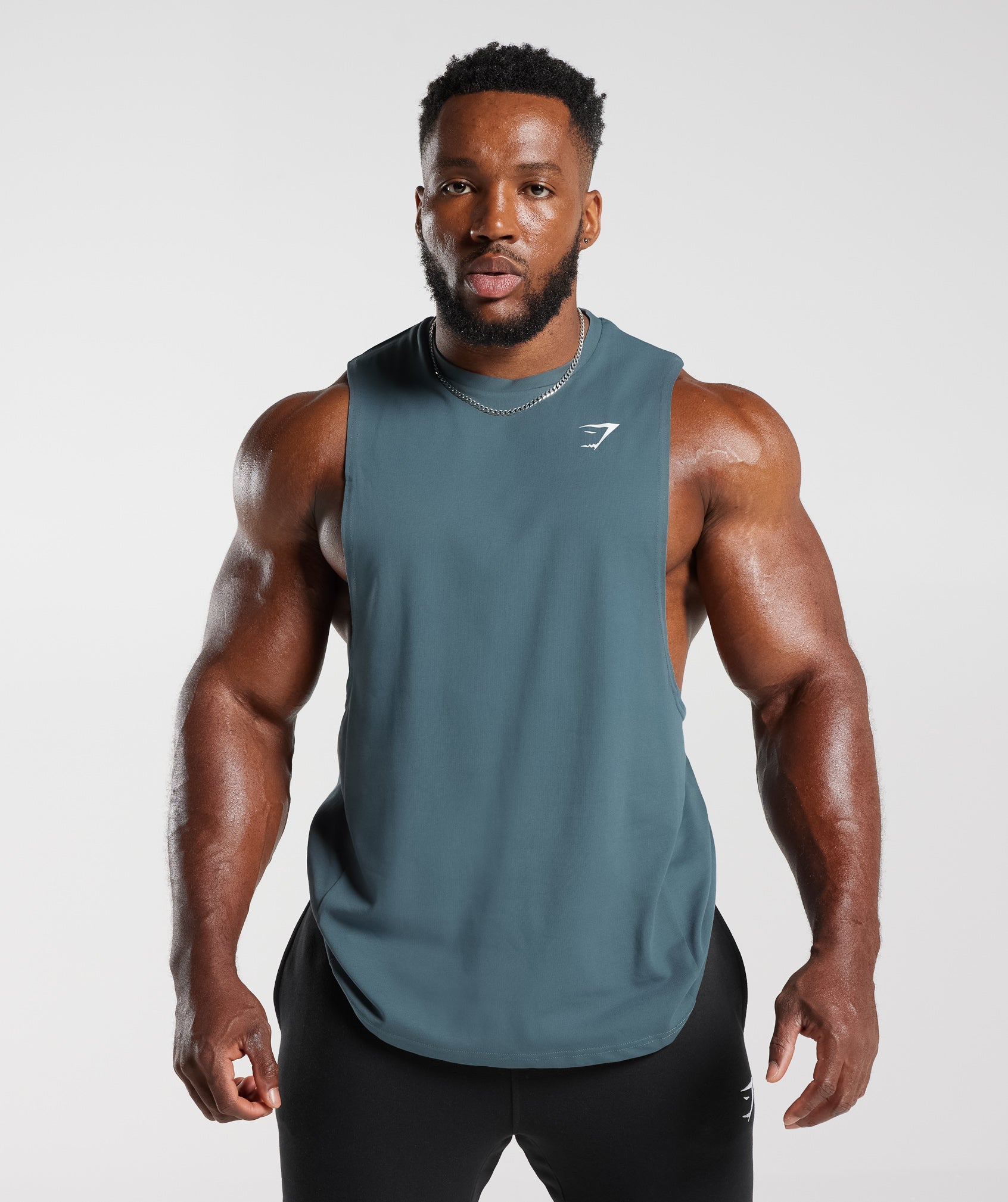 Gymshark React Drop Arm Tank - Denim Teal