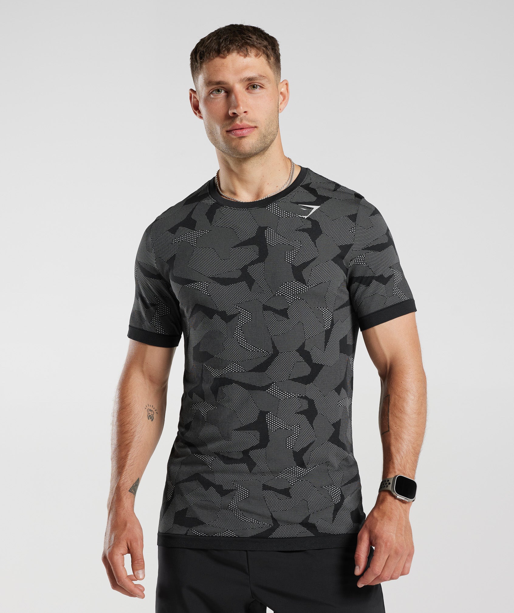 Gymshark Sport Seamless T-Shirt - Black/Light Grey