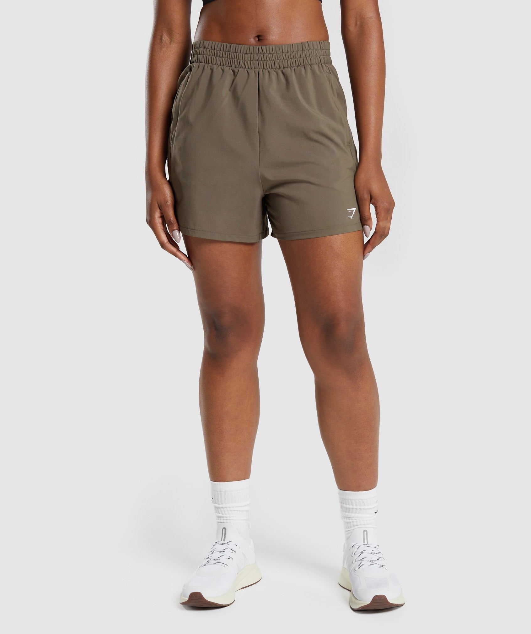 Gymshark Woven Pocket Shorts - Camo Brown