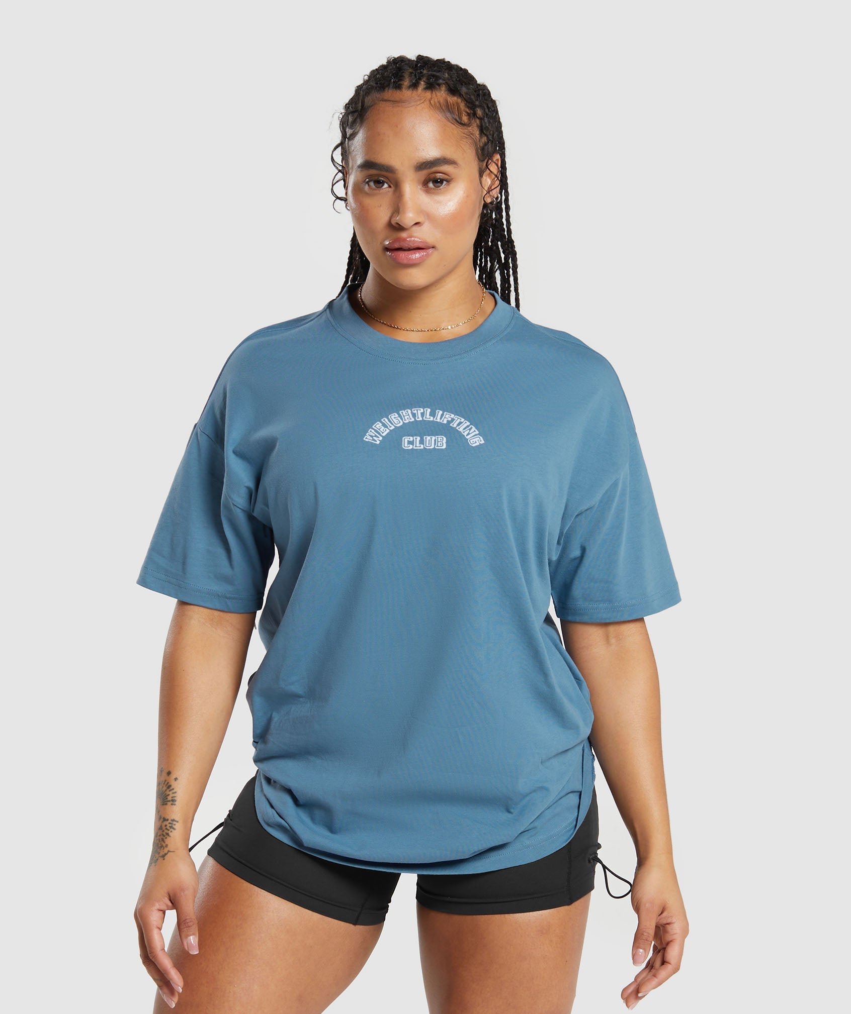 Gymshark Weightlifting Oversized T-Shirt - Faded Blue