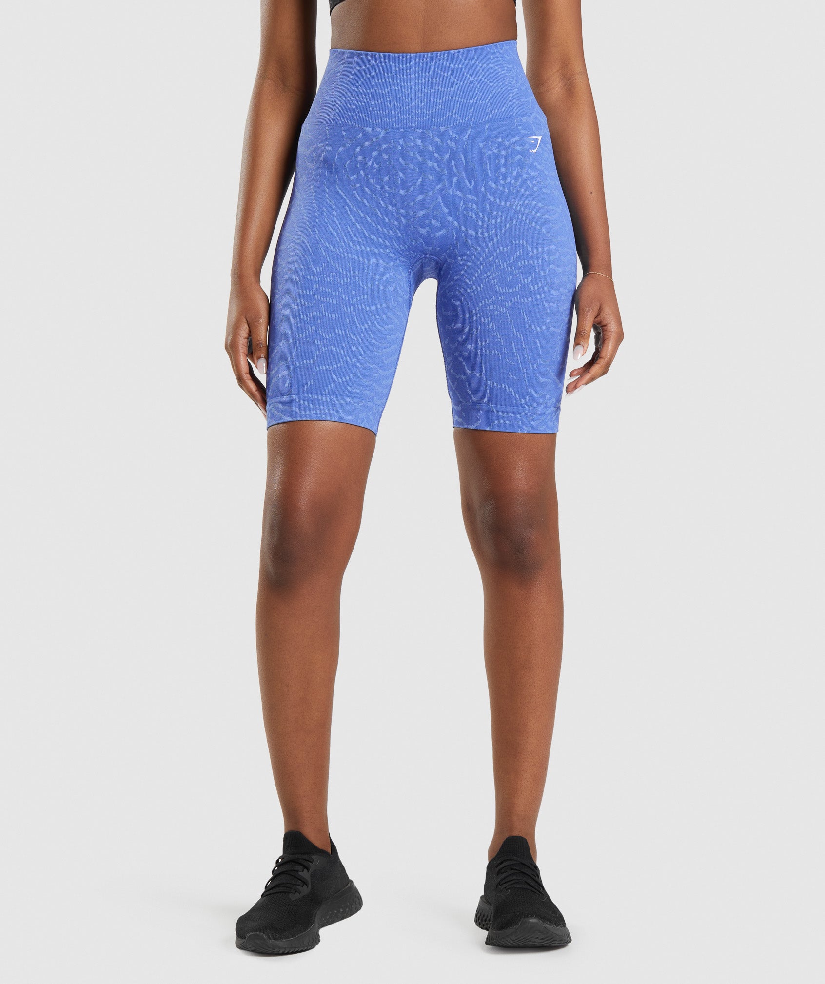 invisiSweat Bike Shorts - High Waisted Blue Leopard