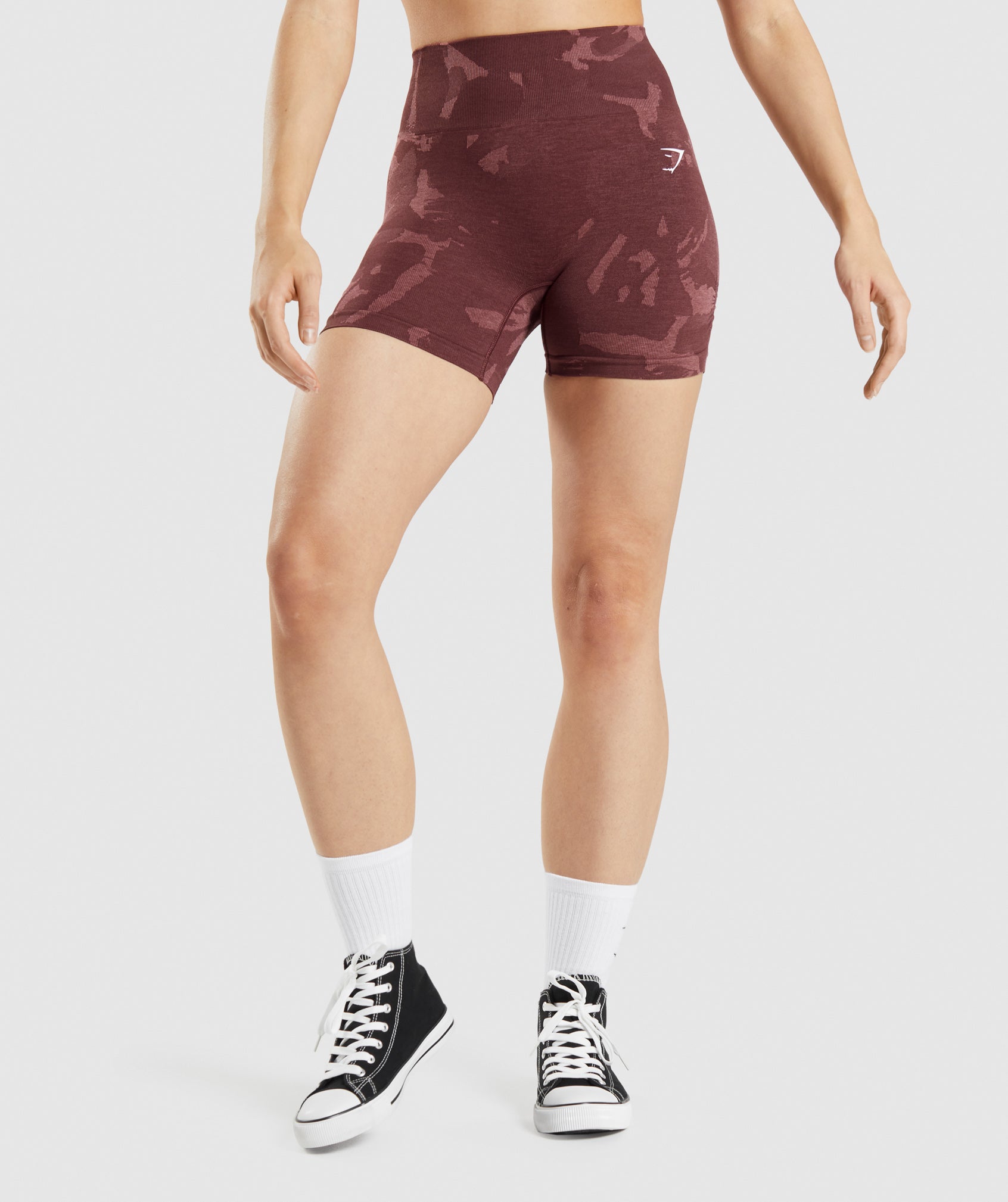 Gymshark Adapt Camo Seamless Shorts - Savanna, Cherry Brown