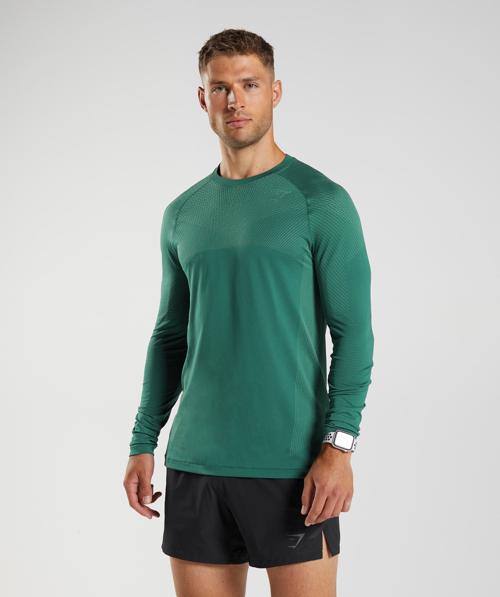 Gymshark Define Seamless Long Sleeve T-Shirt - Woodland Green
