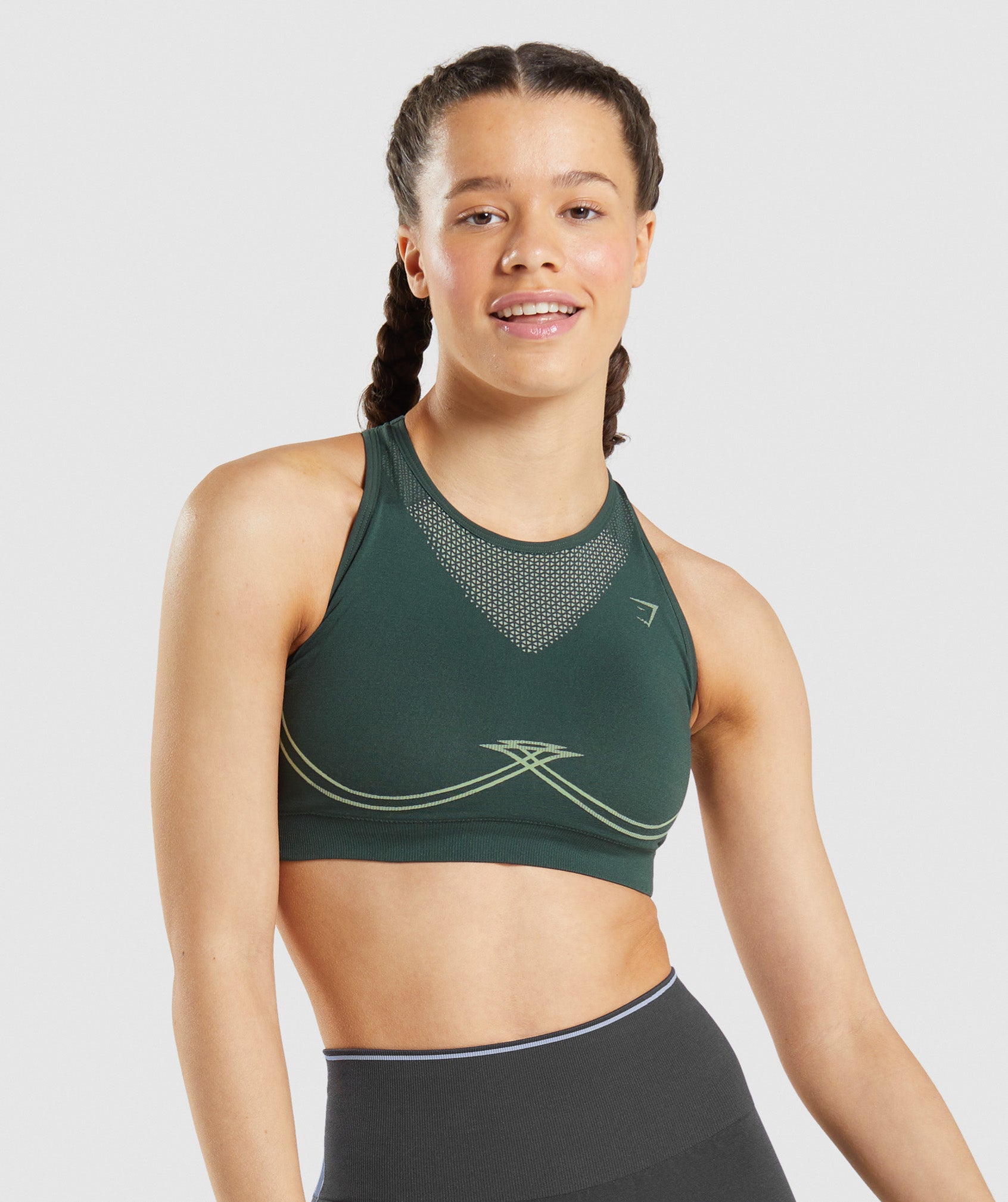 Gymshark Scoop Neck Sports Bra - Obsidian Green