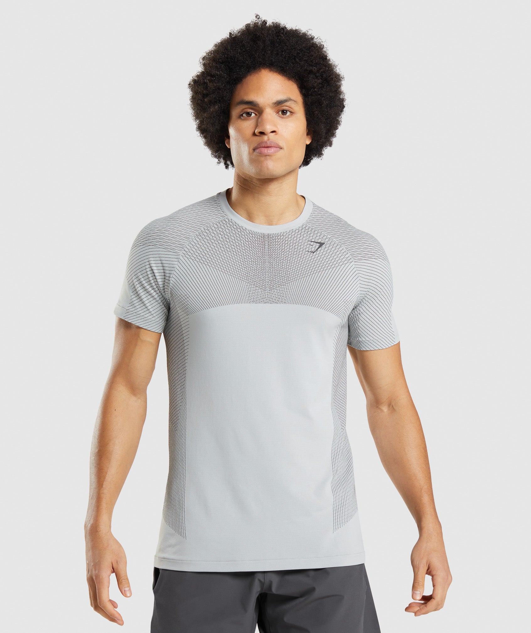 Gymshark Apex Seamless T-Shirt - Light Grey/Onyx Grey