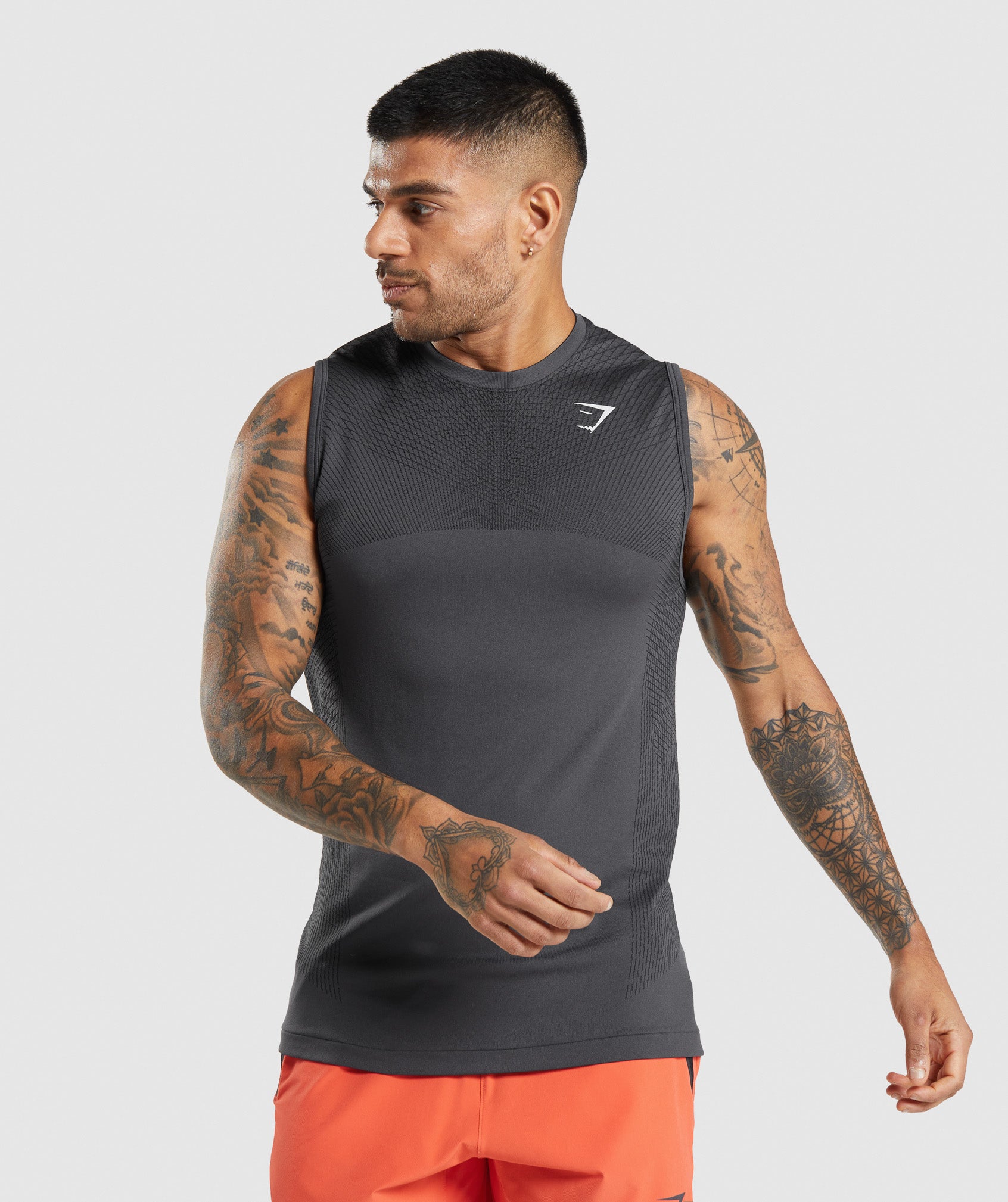 Gymshark Apex Seamless Tank - Onyx Grey/Black