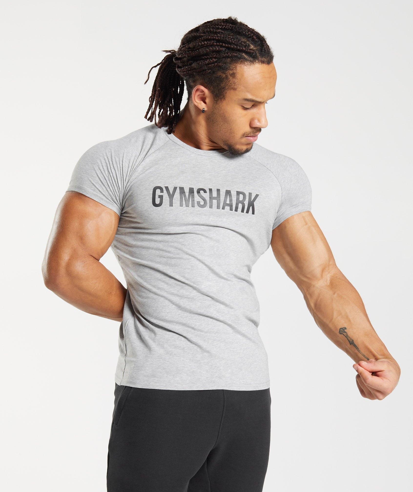 Gymshark Crest T-Shirt - Light Grey Marl