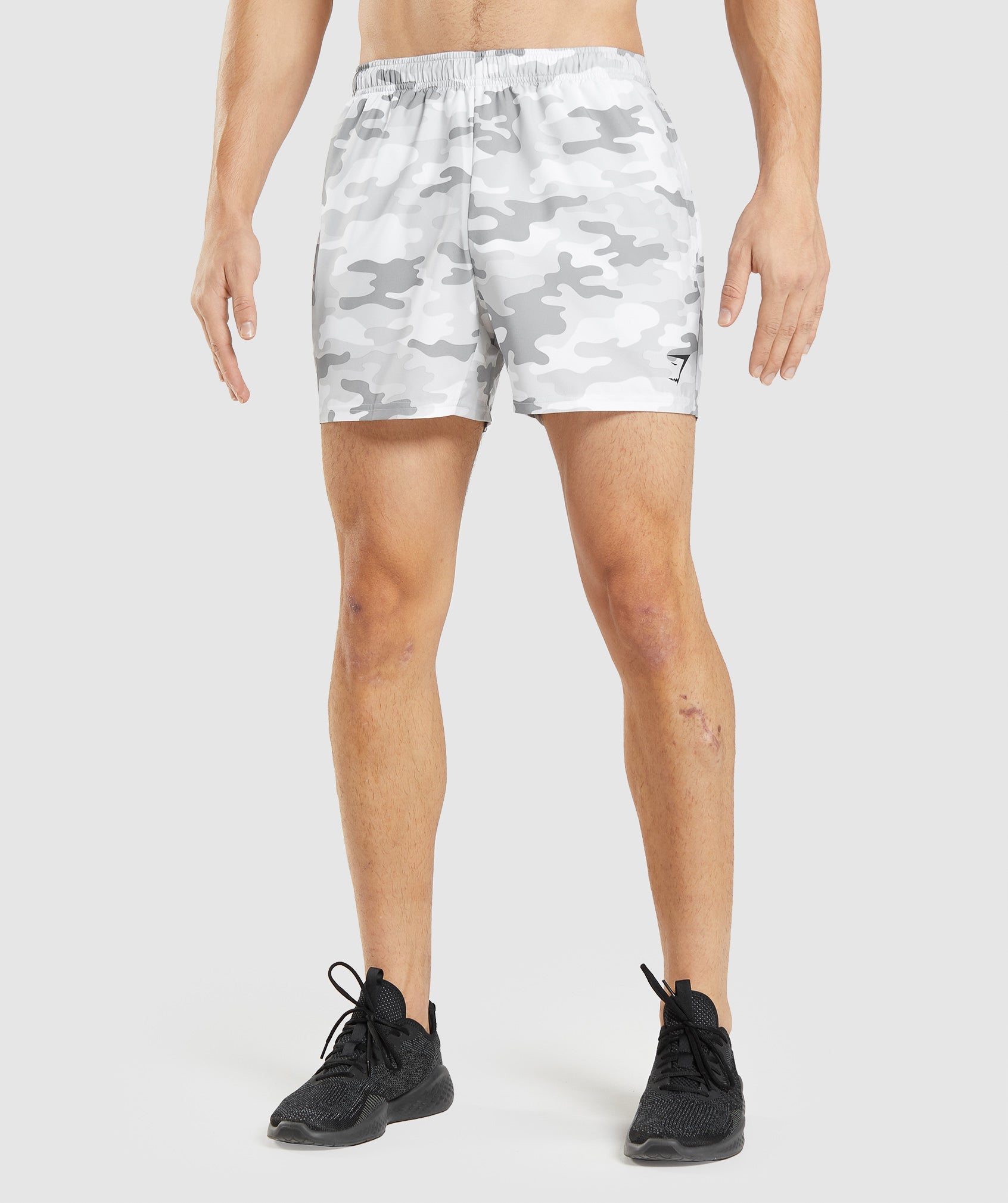 Gymshark Arrival Shorts Mens Size S Gray Camo Print 7 Inseam Active  Running