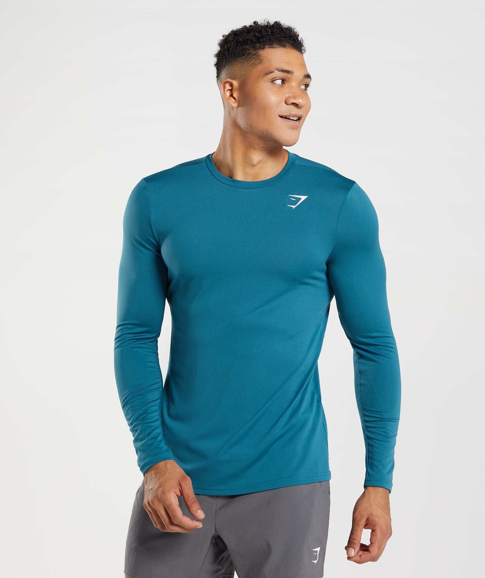 T-shirt homme à manches courtes bleu Gymshark Crew GMBP4010 SPBL