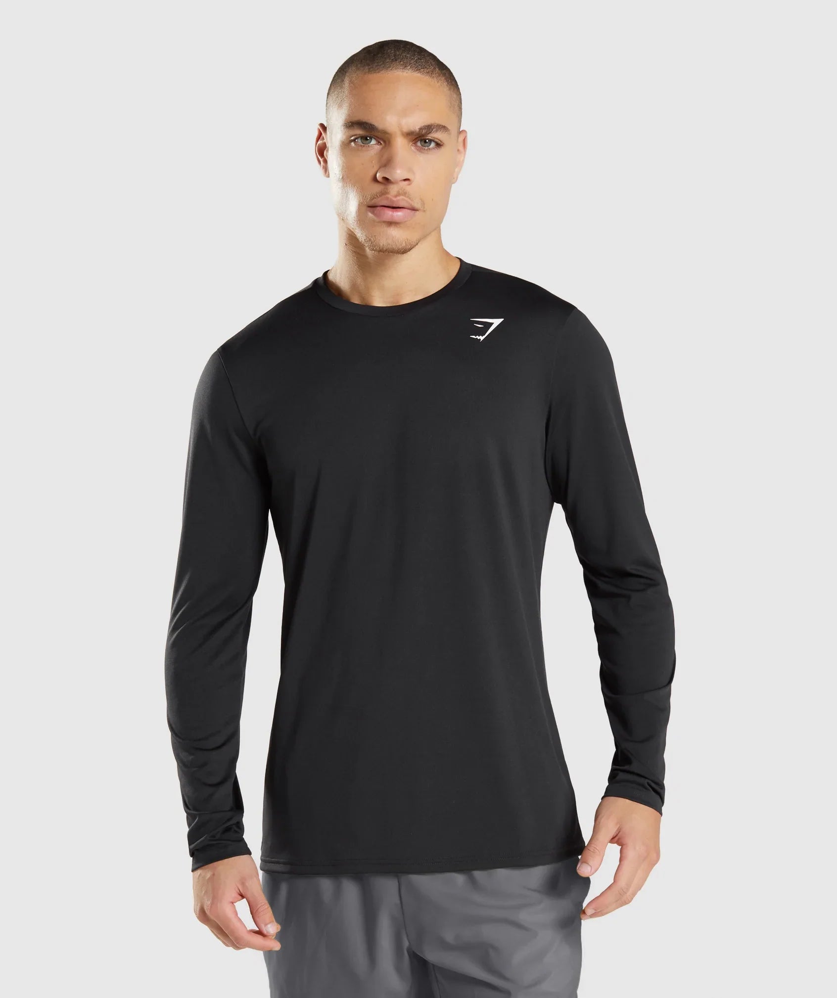 Gymshark Men's Arrival Graphic Logo Long Sleeve T-Shirt, Sports Red