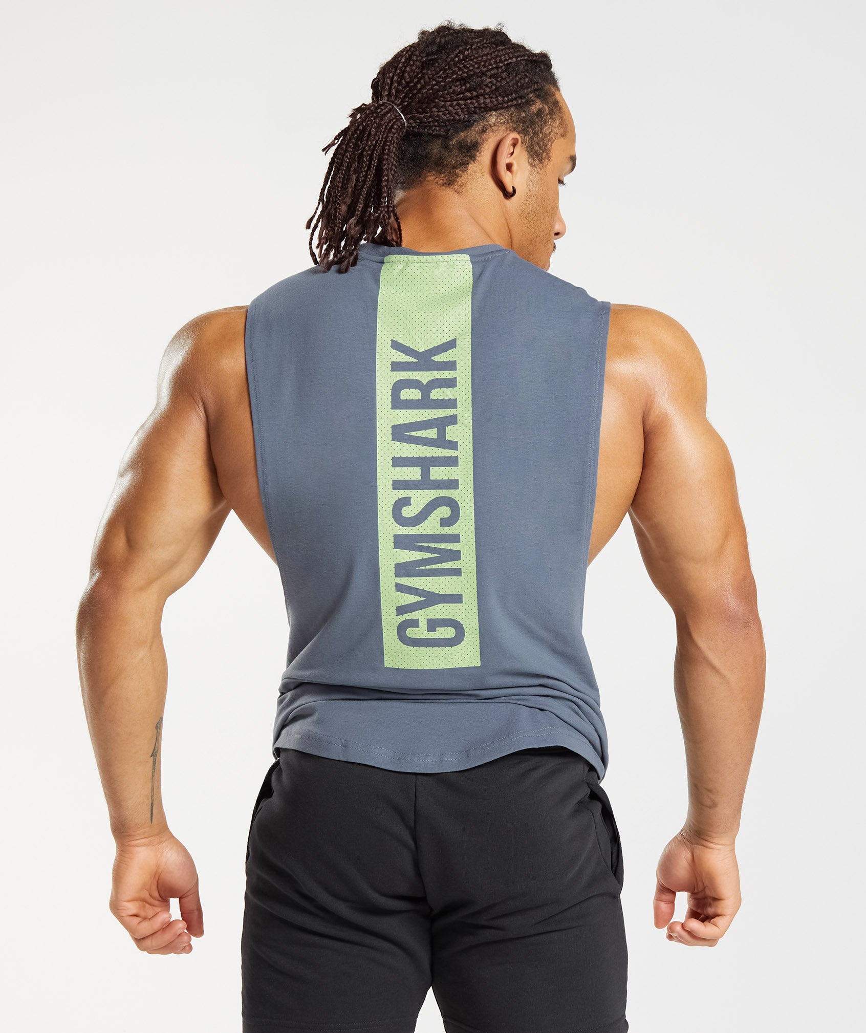 Gymshark Bold Drop Arm Tank - Evening Blue