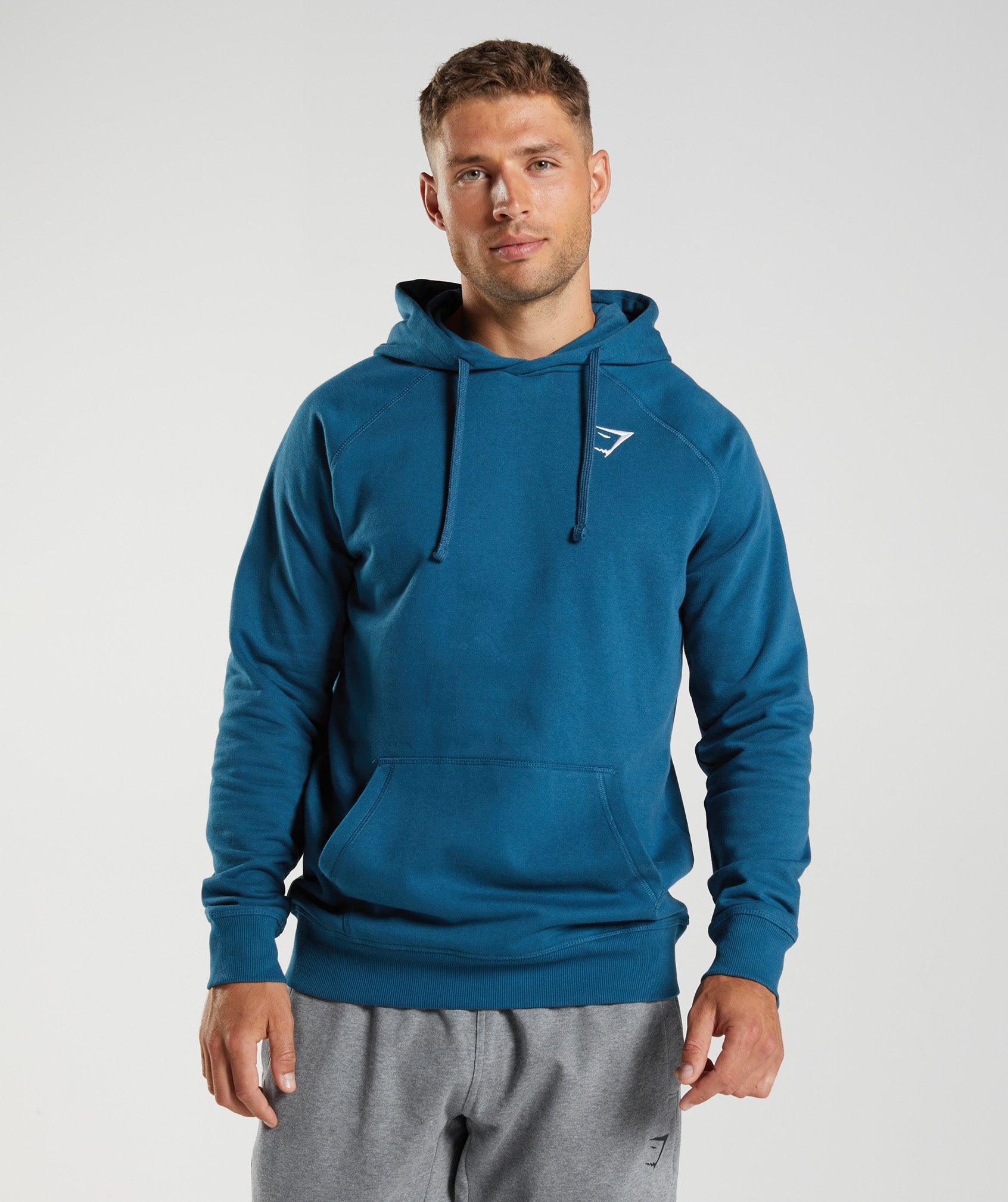 Gymshark Crest Hoodie - Atlantic Blue