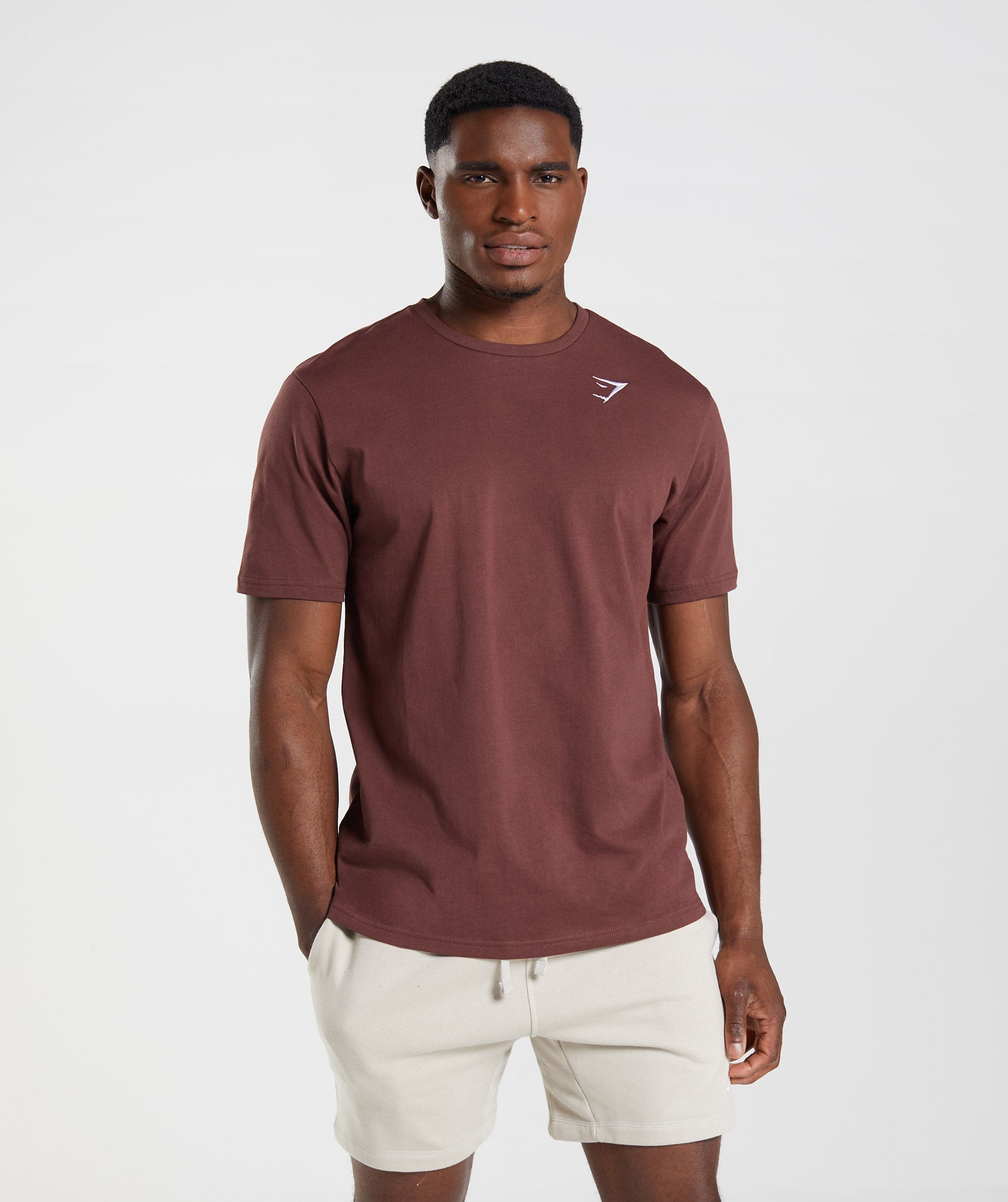 Gymshark Crest T-Shirt - Cherry Brown