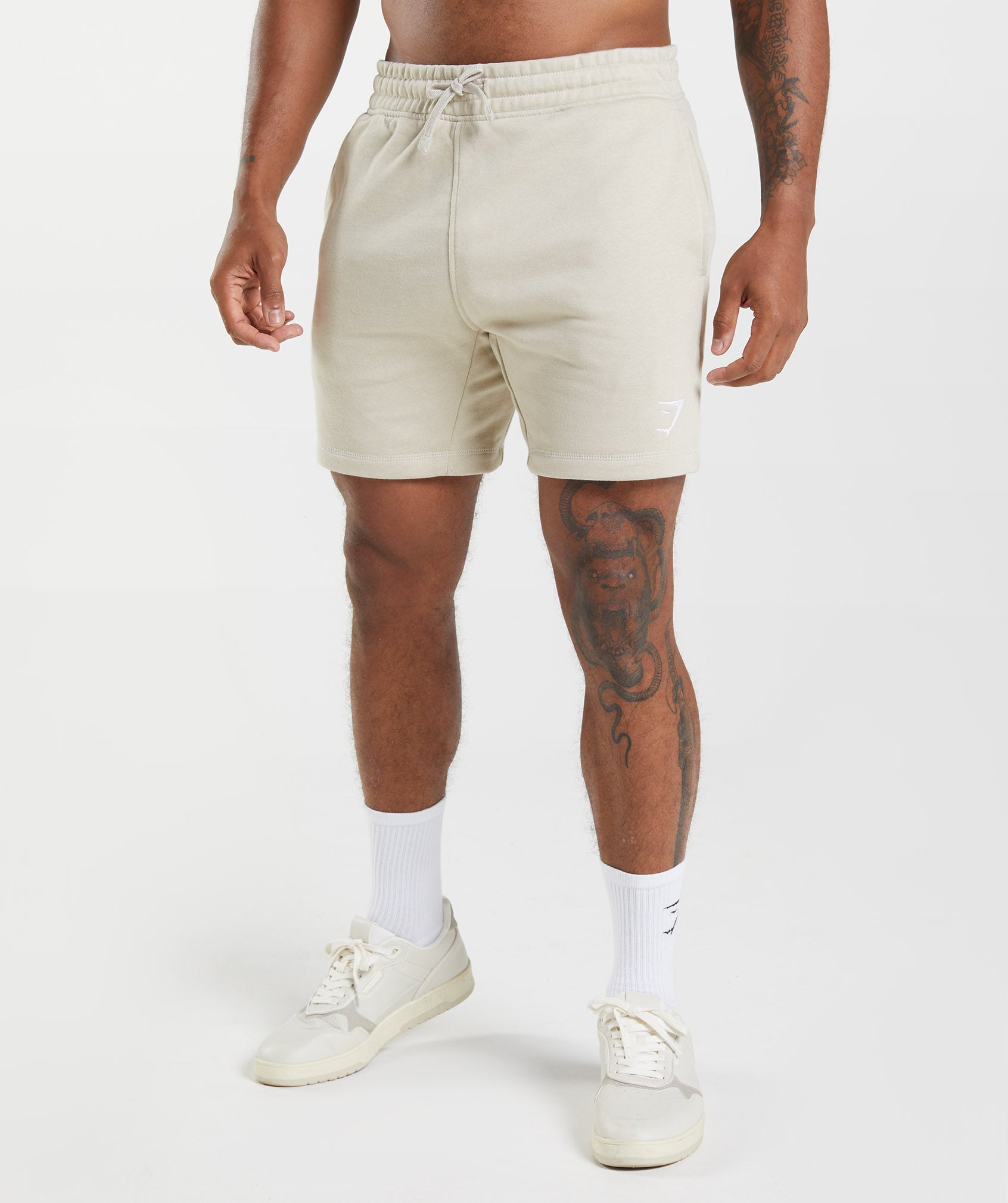 Gymshark Crest Shorts - Pebble Grey