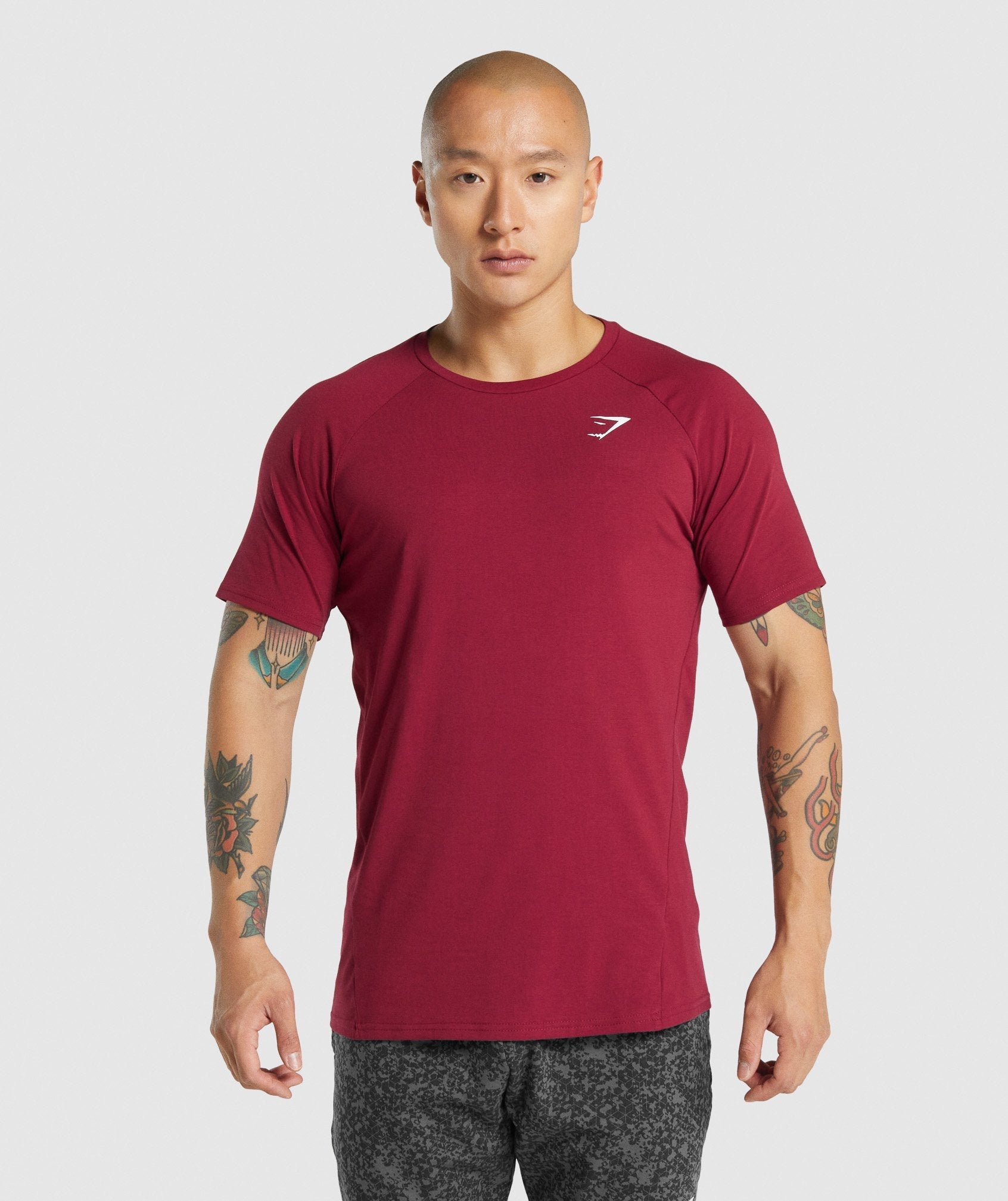 Gymshark Men's Size XL Red Cotton Athletic Graphic Logo T-Shirt - Spellout