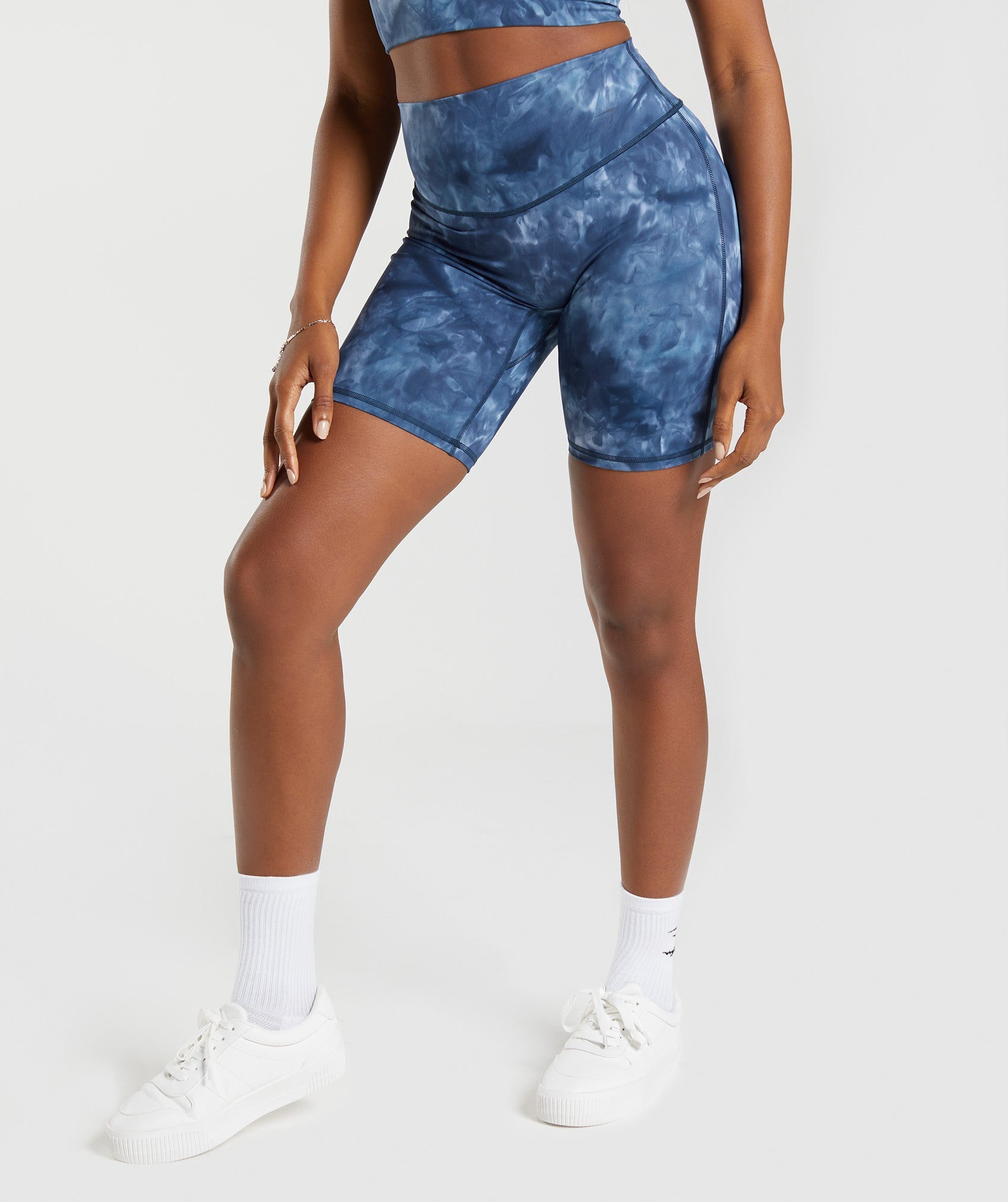 Gymshark Elevate Cycling Shorts - Lakeside Blue Spray Dye