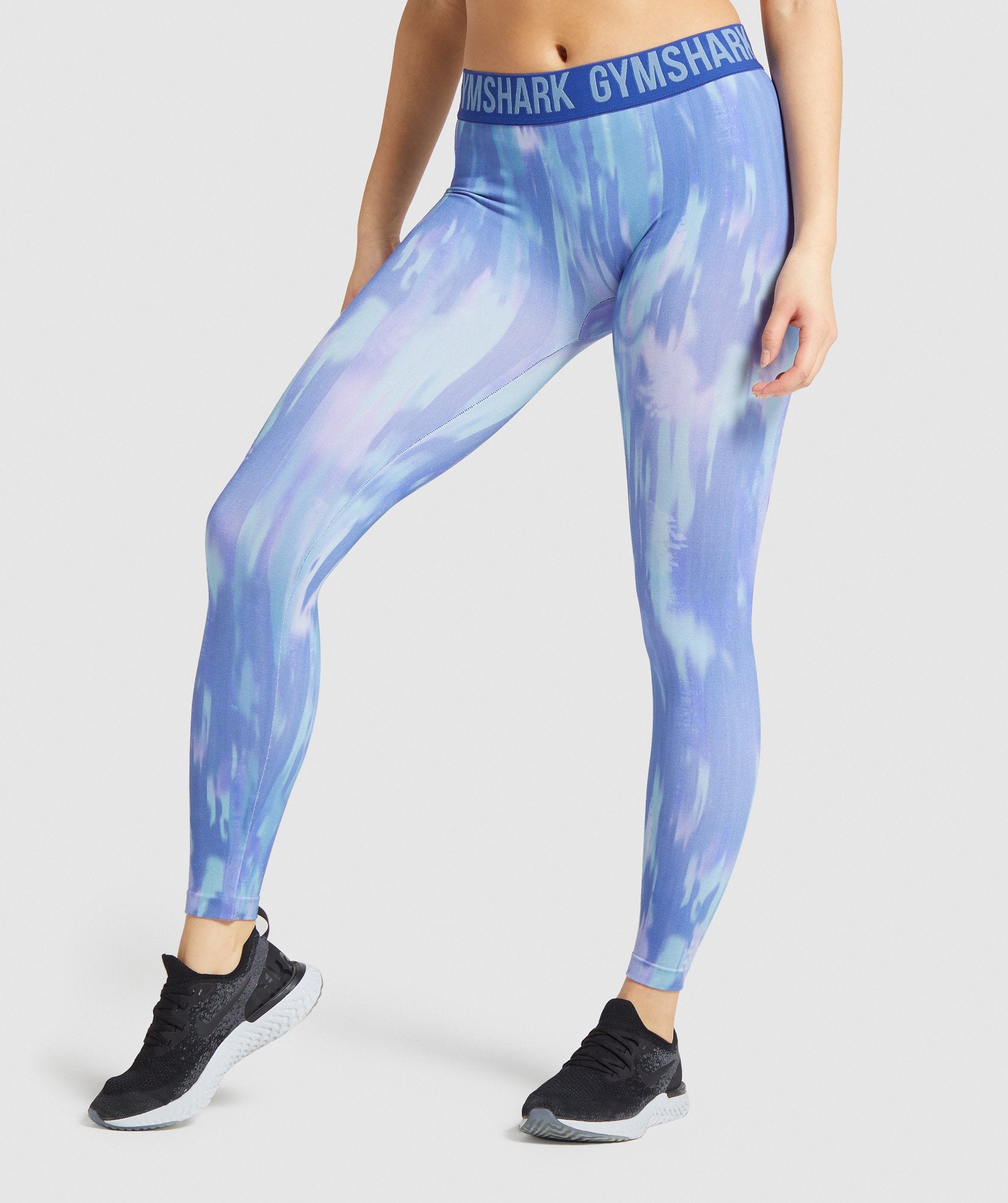 Gymshark Adapt Ombre Seamless Womens Long Training Tights - Blue