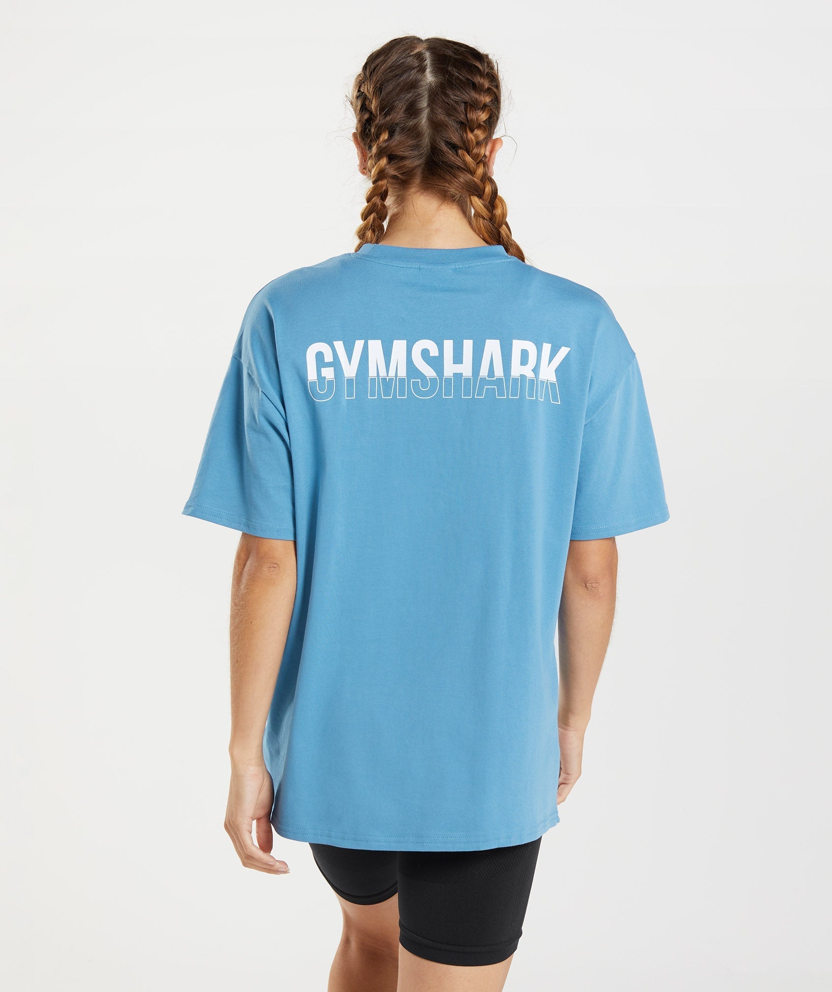 Gymshark Fraction Oversized T-Shirt - Coastal Blue