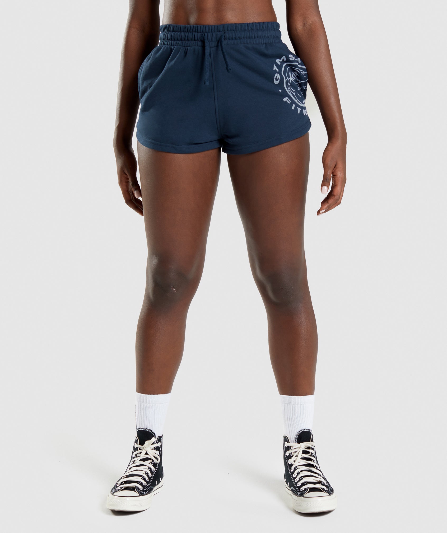GYMSHARK Legacy Fitness XS Women Shorts Black Stretch Logo Sports