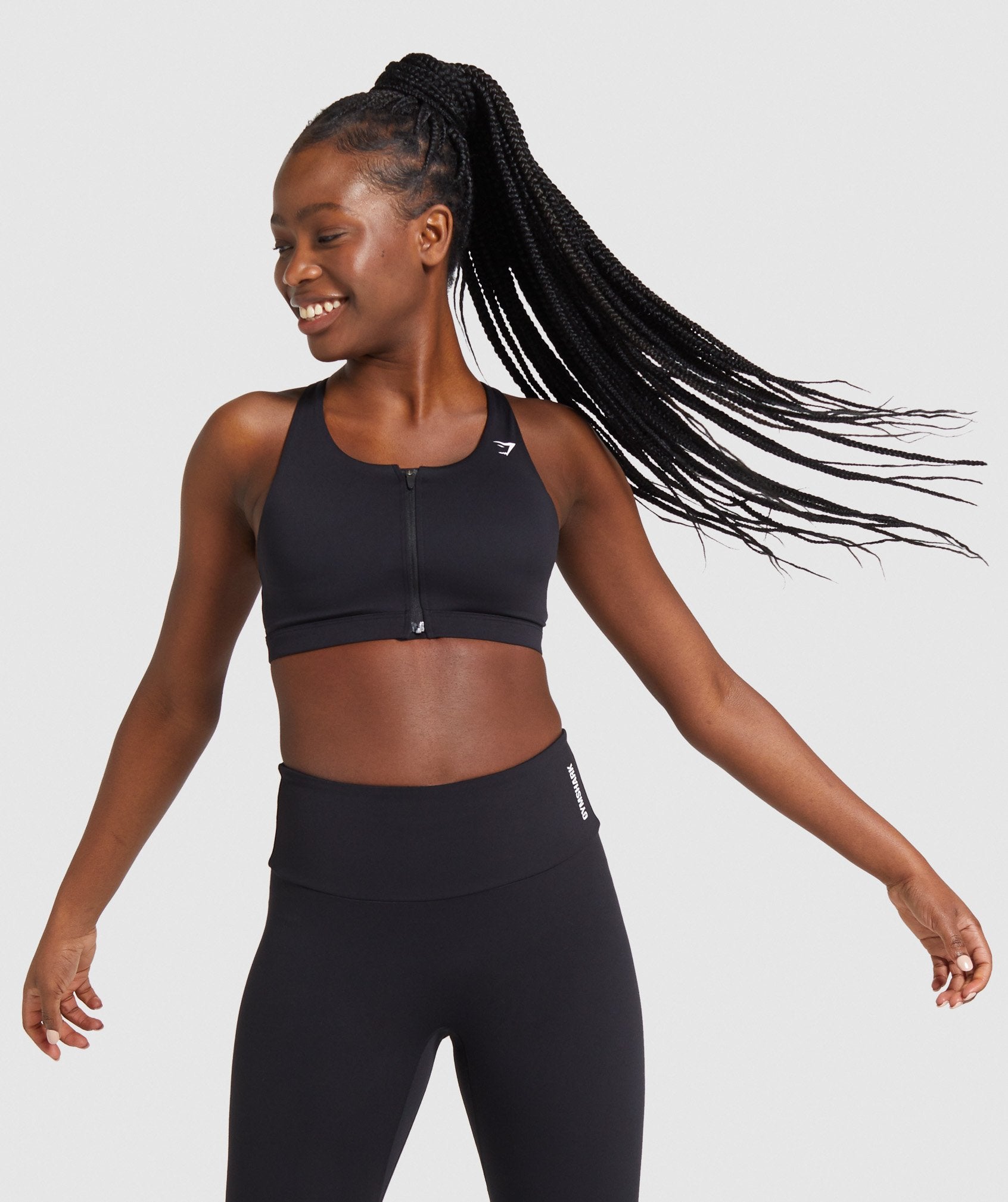New Gymshark Women's Black Open Back Training Sports Bra Size Small NWOT H3