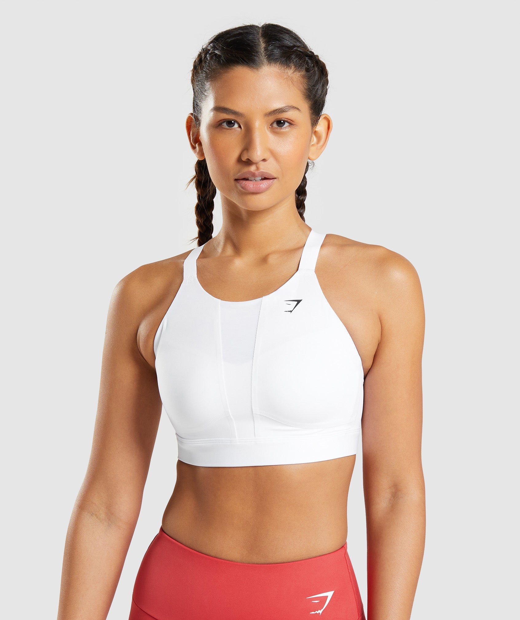 gymshark womens XS mesh neckline white sports bra