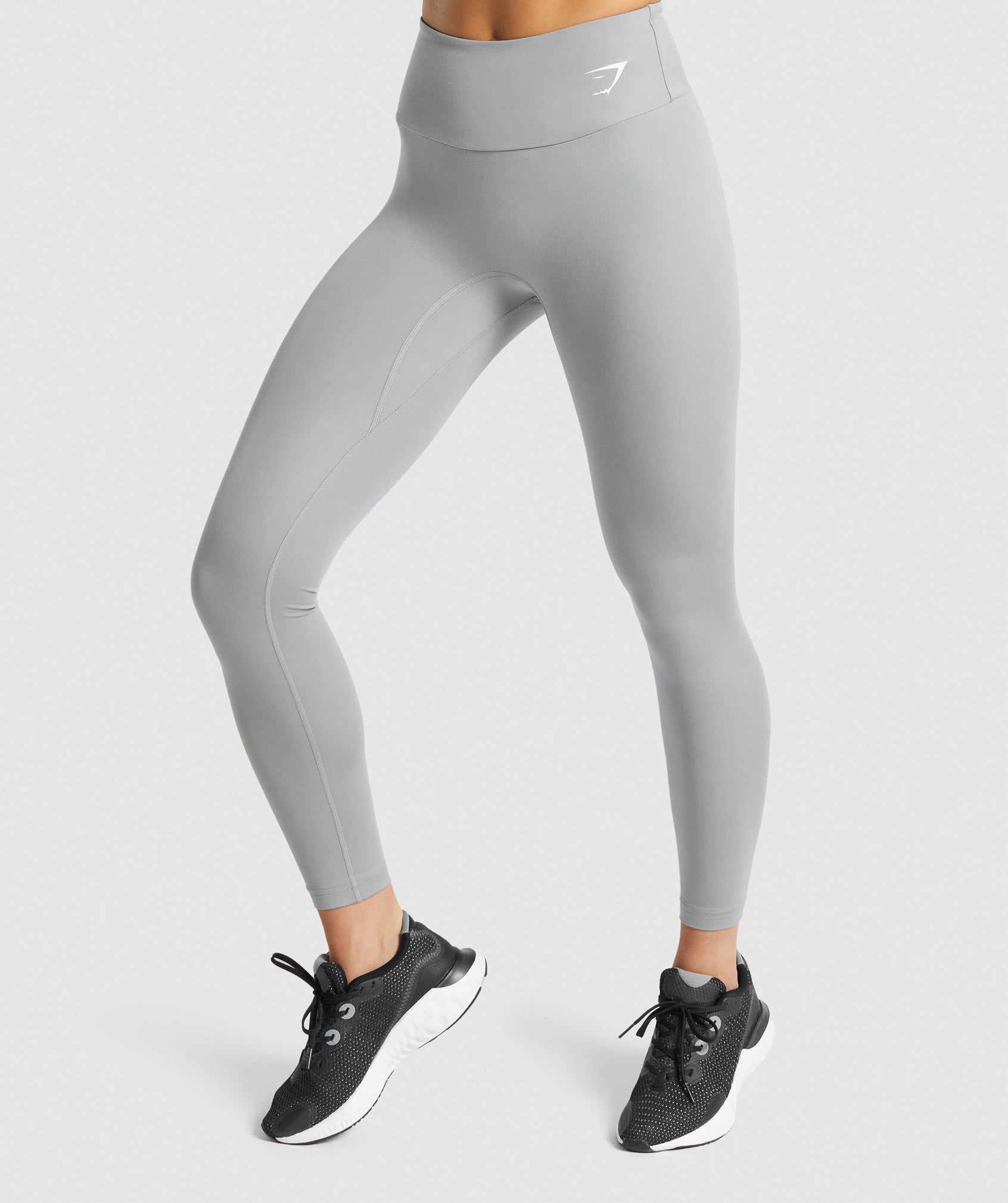 NWT Women's Tek Gear Shapewear Workout Gray High Leggings PM Medium Short  Grey 