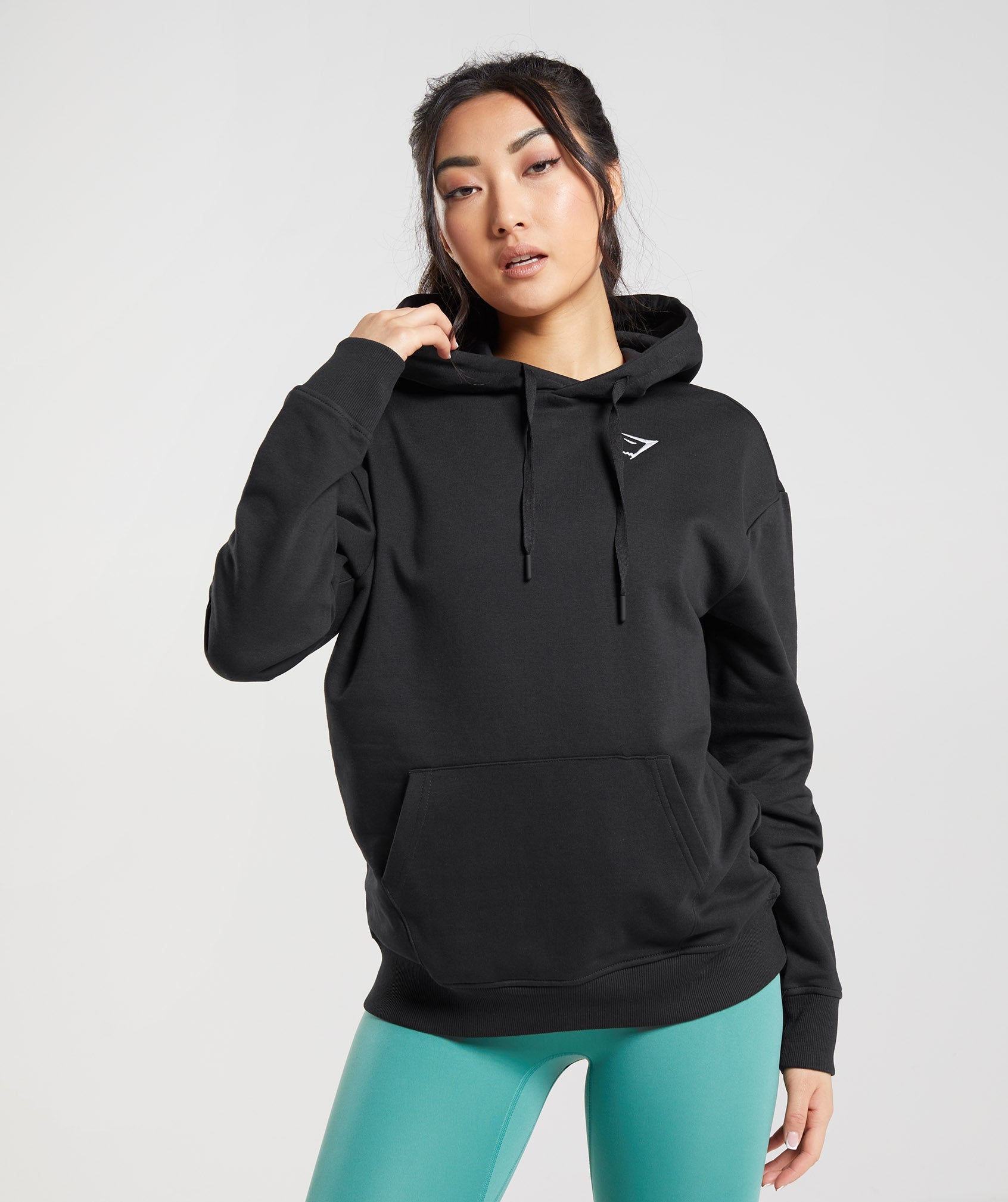 Women's Pre-Owned Gray Nike Funnel Neck Oversized Hood Sweatshirt