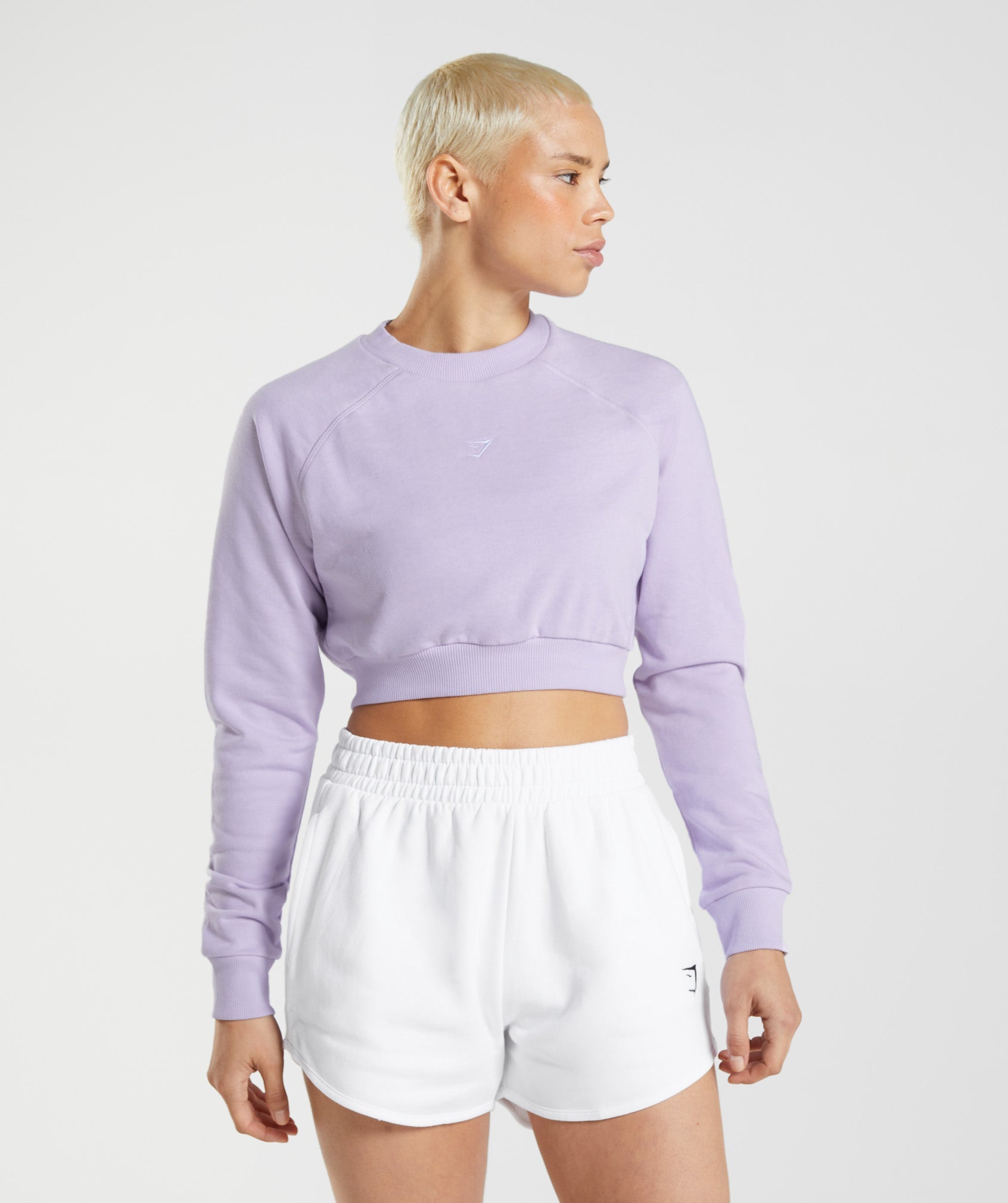 Gymshark Legacy Fitness Cropped Sweater in Light Purple