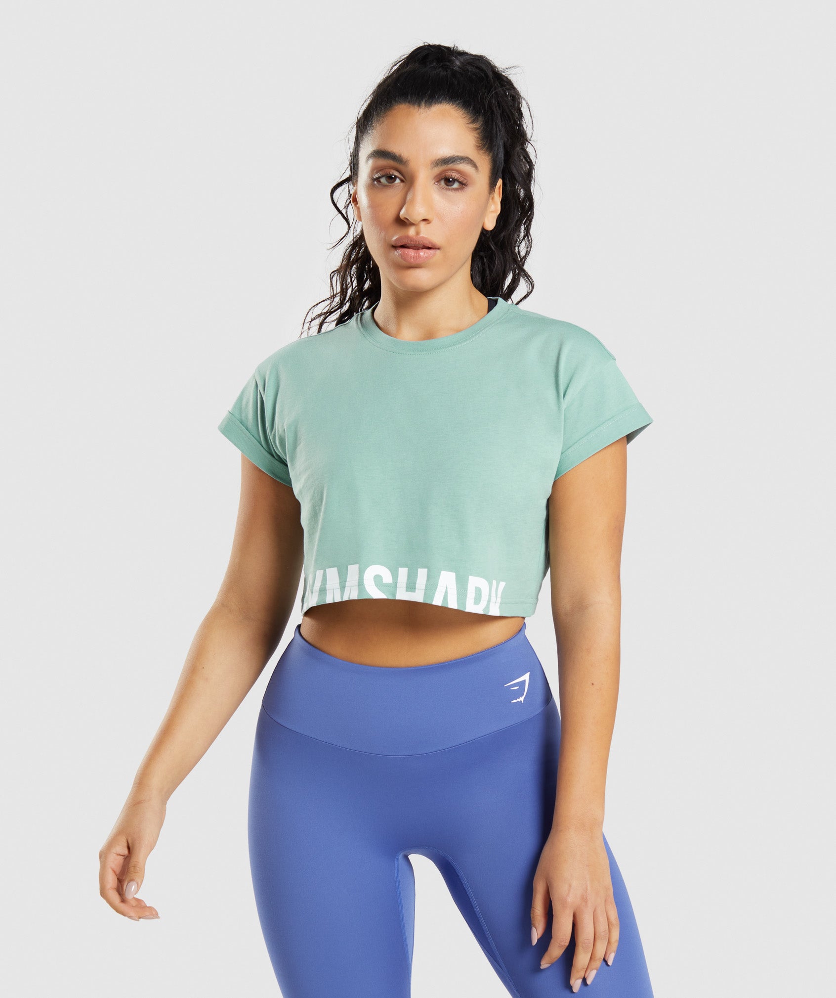 Gymshark Fraction Crop Top - Maya Blue