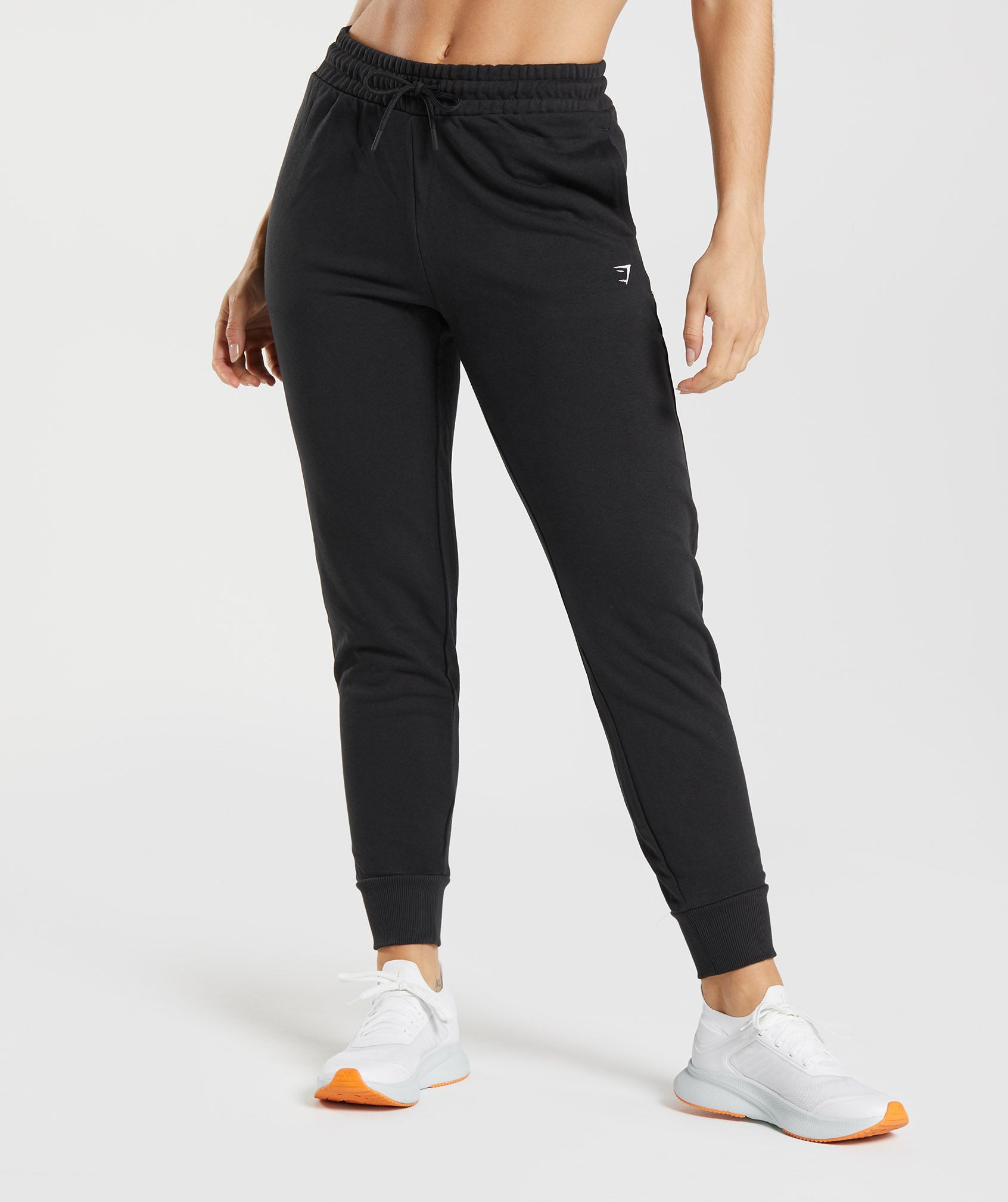 Gymshark Joggers Womens M Black High Rise Drawstring Zipper Pockets Sweat  Pants