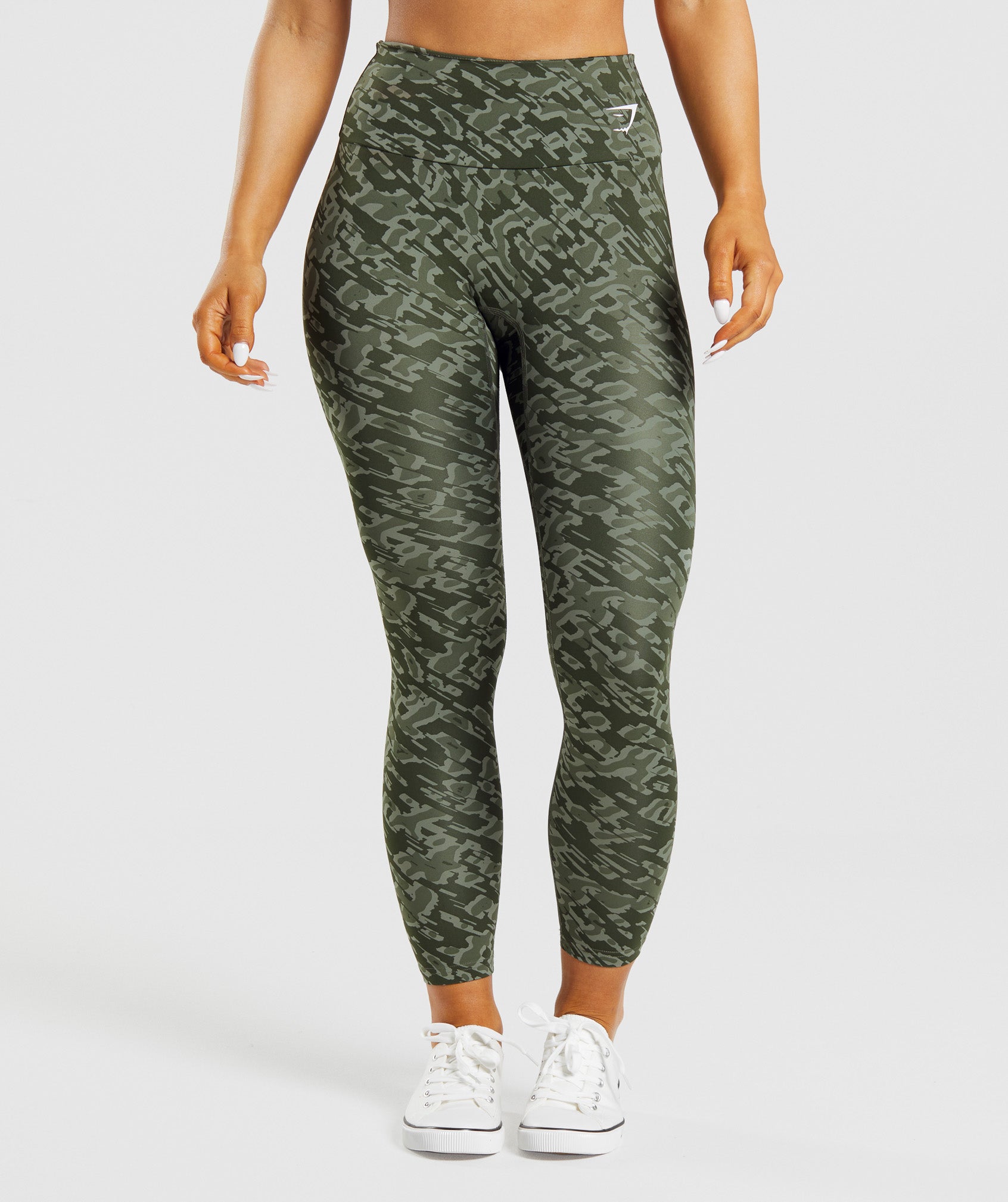 Gymshark Training Leggings - Green Print