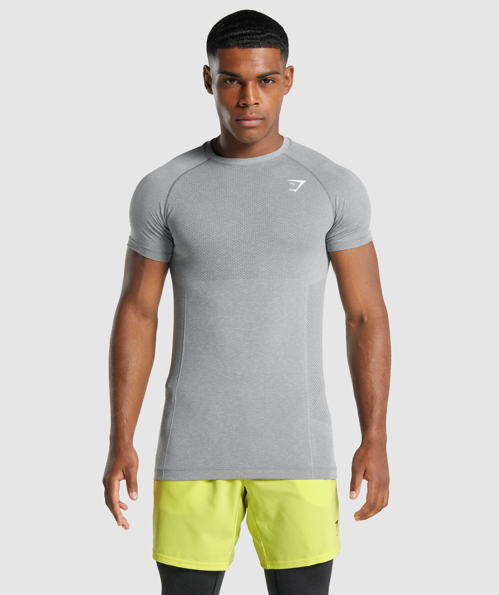 Gymshark Element Compression T-Shirt - Light Grey Marl  Compression t shirt,  Gym outfit men, Sport outfit men