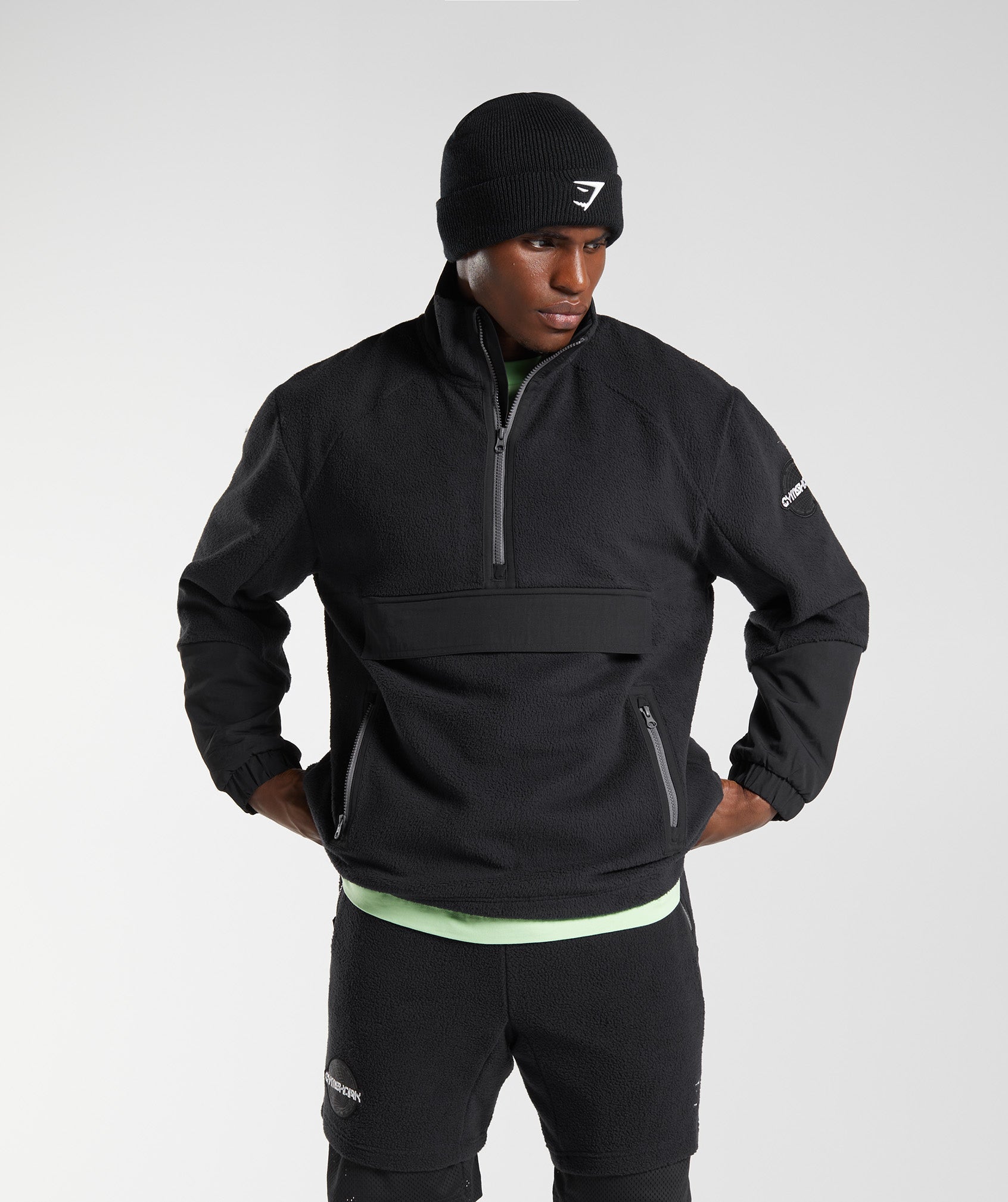 Gymshark Vibes Fleece 1/4 Zip - Black | Gymshark