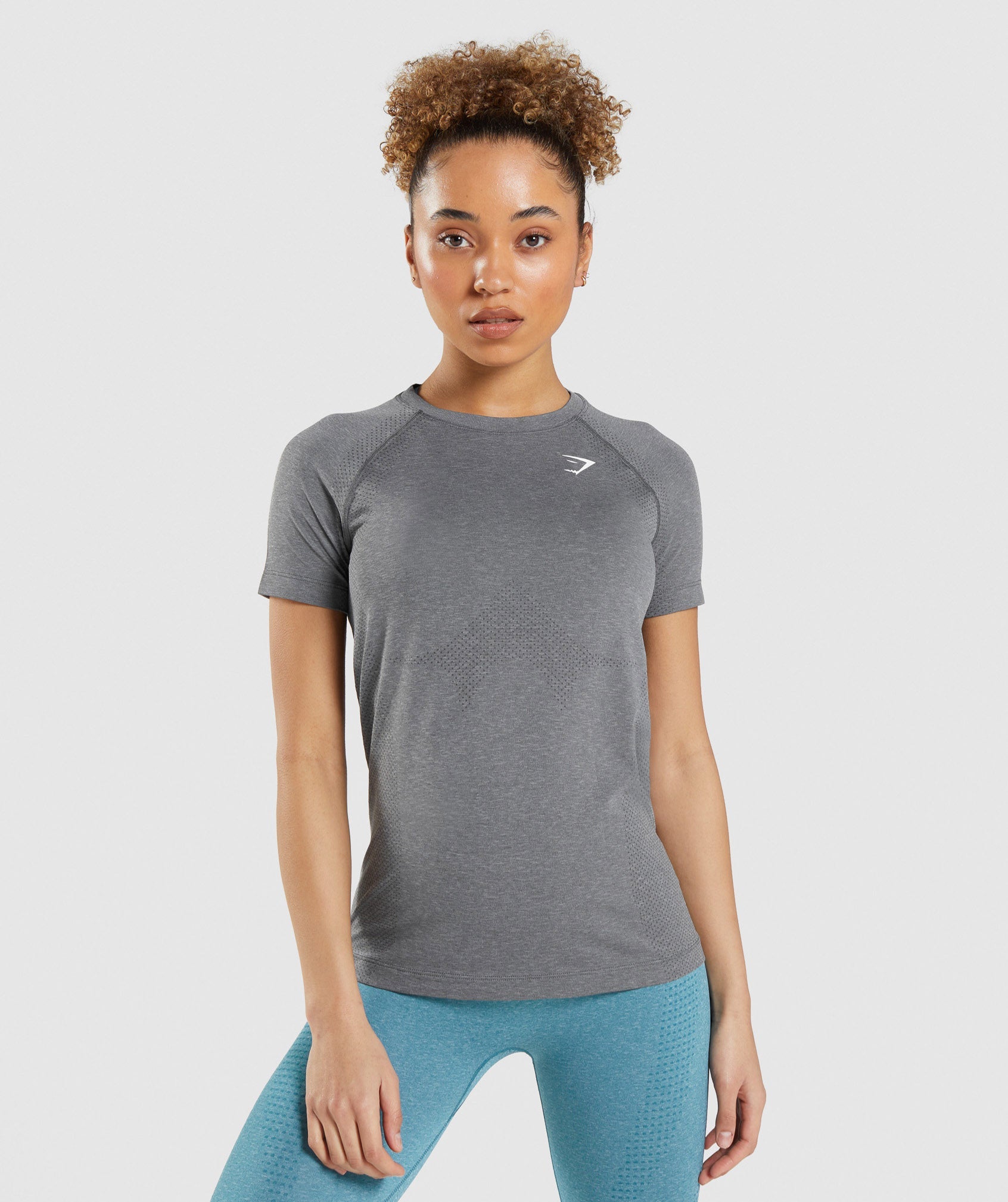 Women's Gymshark Running Top SS dark/grey training t-shirt 