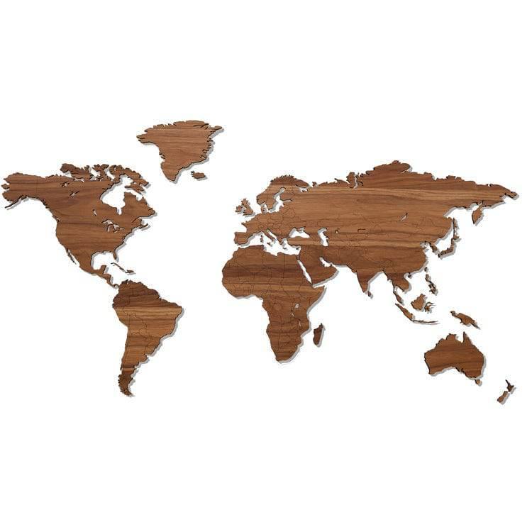 Wooden world map 3D