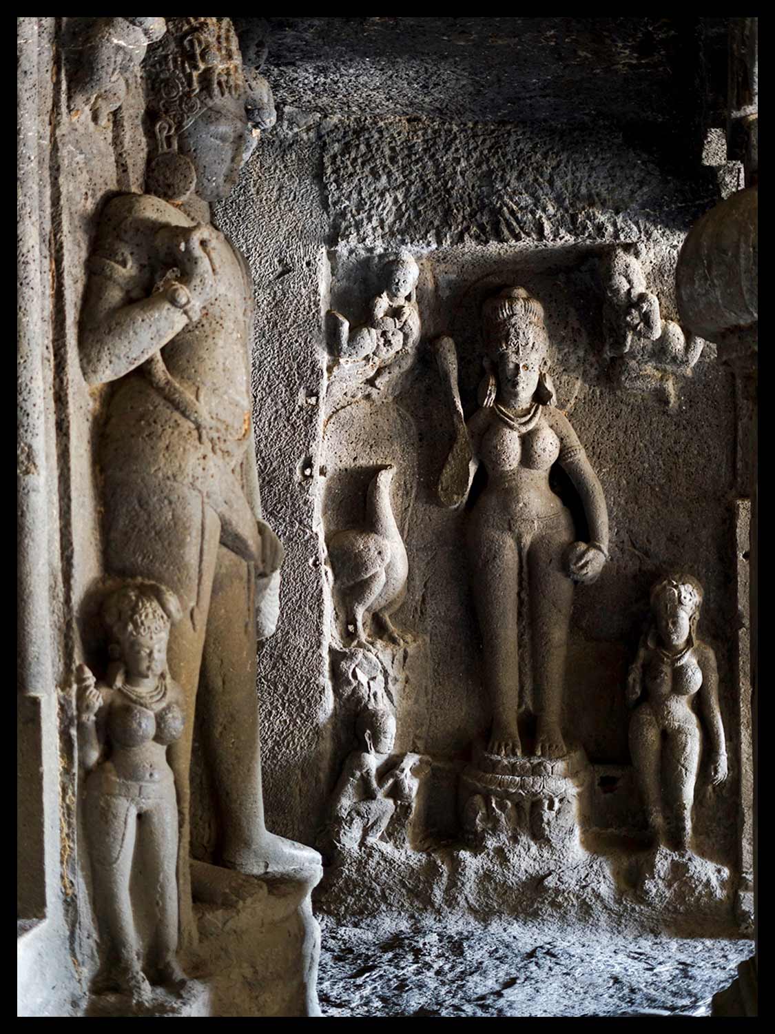 Bodhisattva and Ganga ,Cave 11, Ellora Caves, India