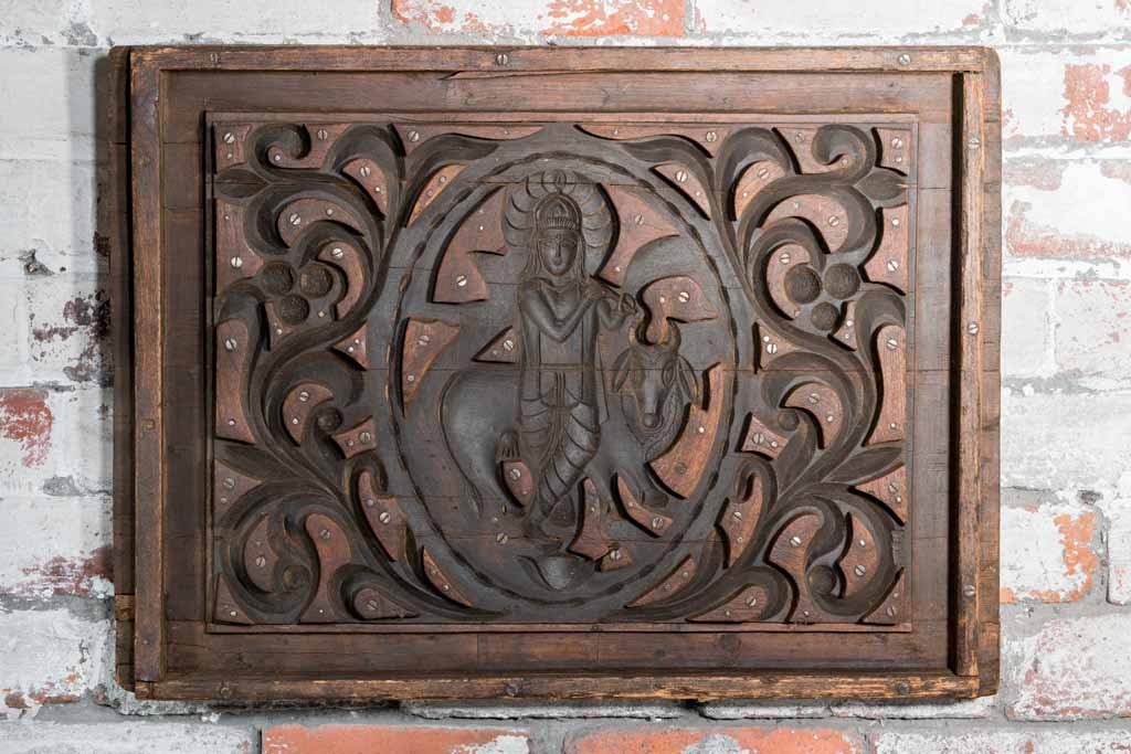 Carved Wooden Mold of Krishna