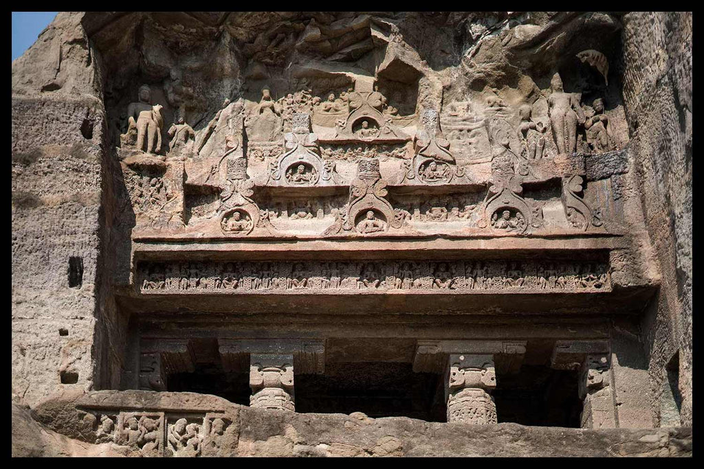Carved Portico over Cave 8 at Ellora