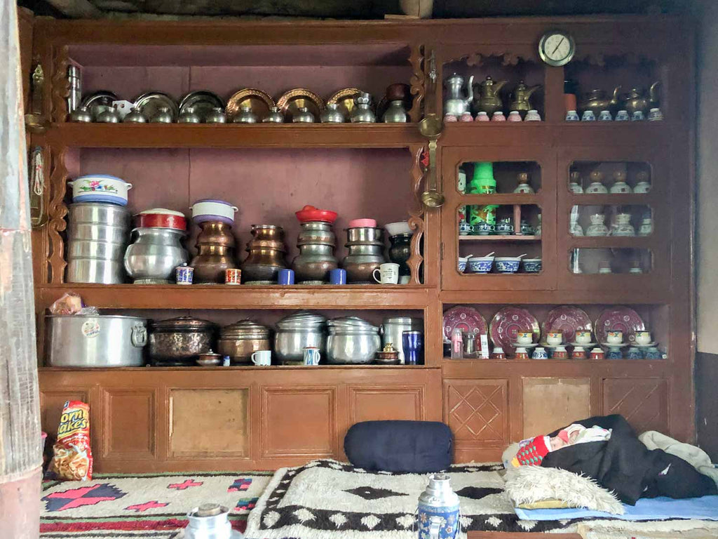 Copper pots, Merak, village, Pangong Tso, Ladakh