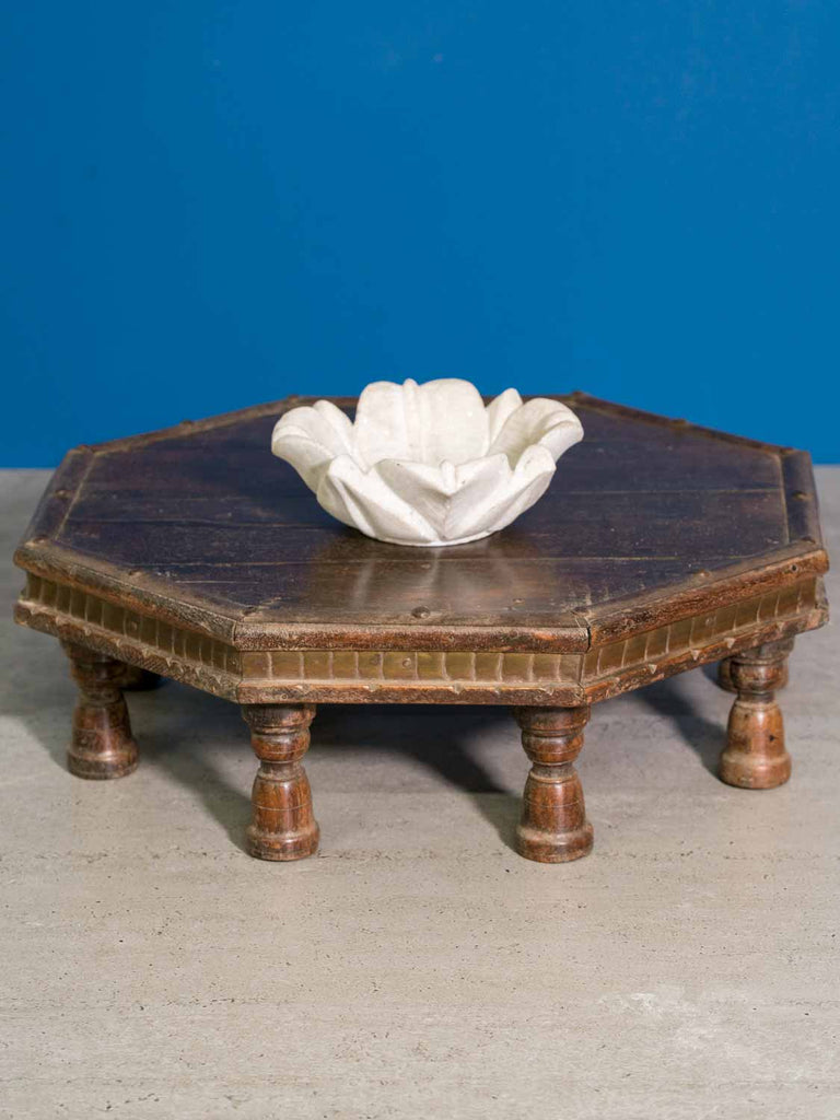 Low Octagonal Indian Wooden Table