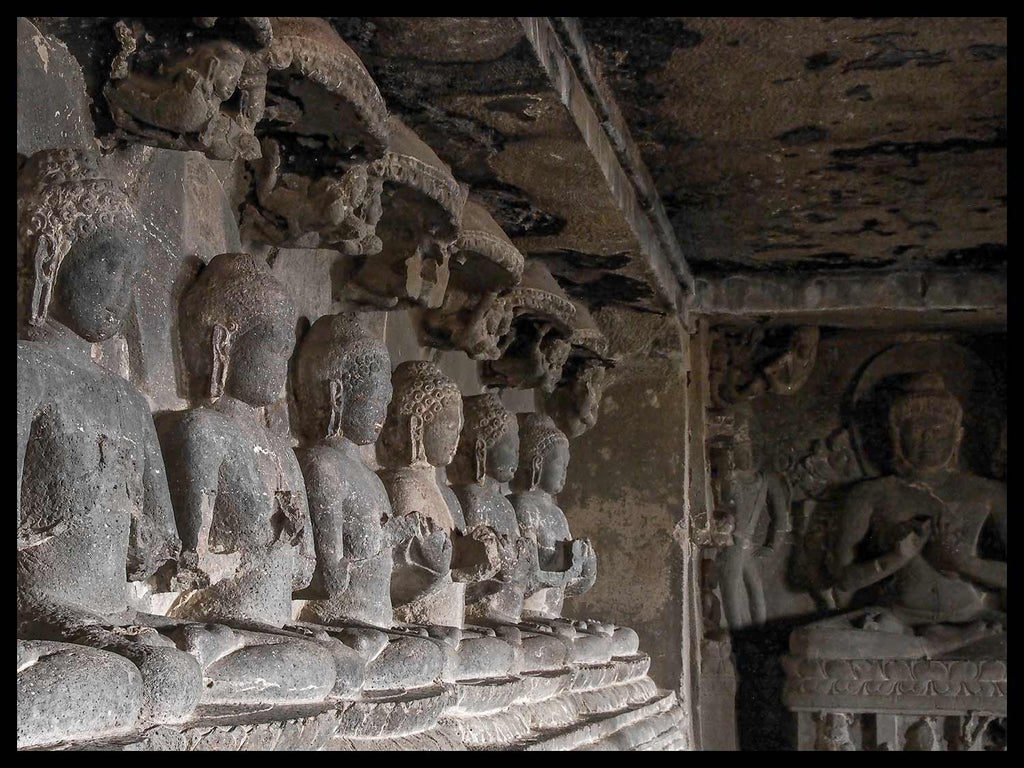 Row of Seated Buddhas at Cave 12 Ellora