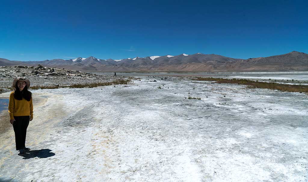 Tsering at Tso Kar Salt Lake, Ladakh