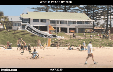 World Peace by 2020 flag run in Byron Bay