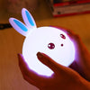 Mignon Lapin Multicolore Silicone Bébé Pépinière Lampe Tactile Capteur Contrôle Du Robinet USB Rechargeable Enfants Jouet LED Table de Chevet Lapin Lumière - shop le vite