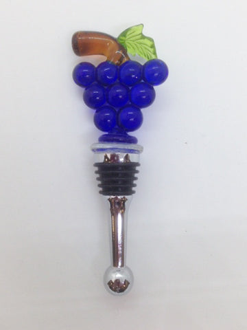 Glass Bottle Stopper - Grapes