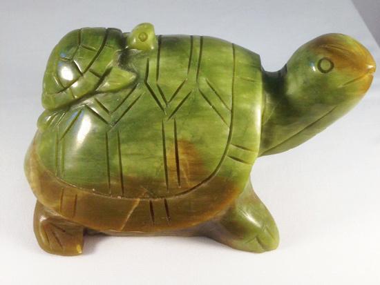 Green Jade Turtle and Baby