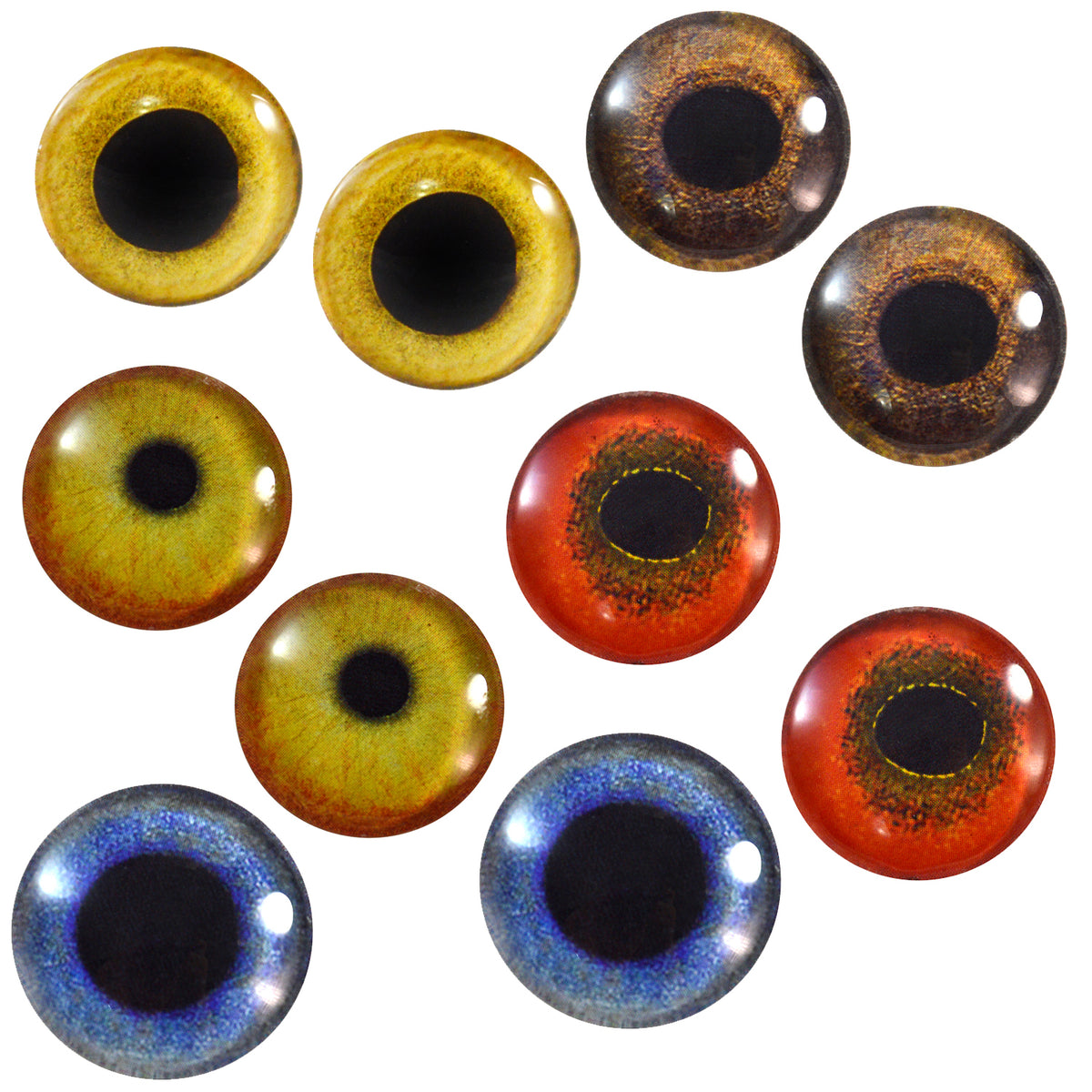 8mm Glass Fish Eyes Crafting Supply Flatback Cabochons for Doll Taxidermy or Jewelry Making 