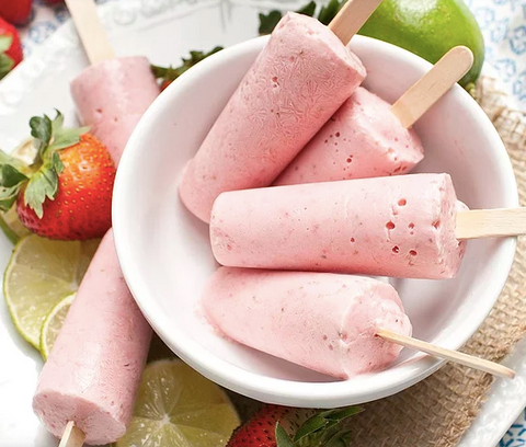 Strawberry Lime Smoothie Popsicles by All Recipes